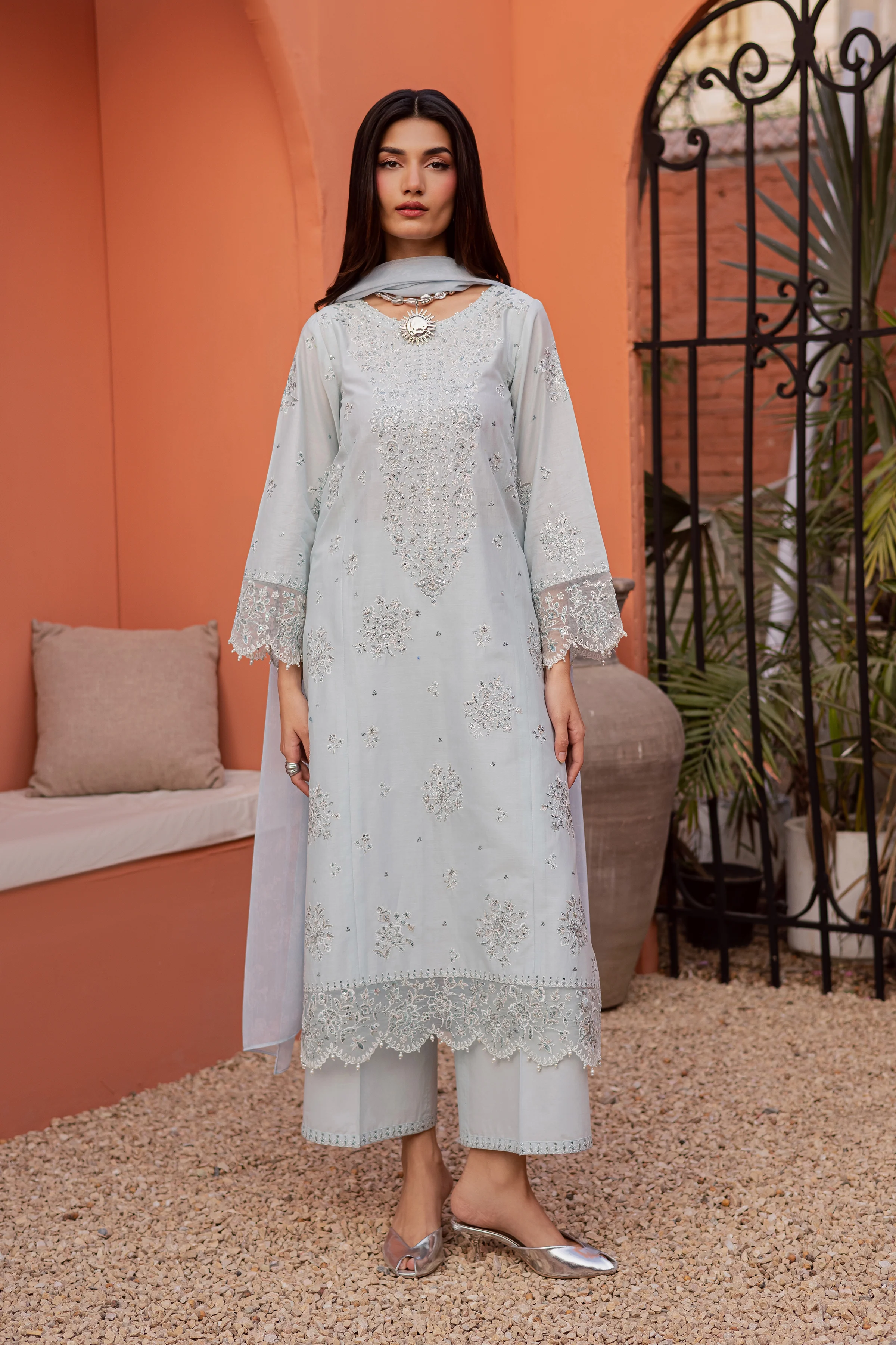 Gulsym 3Pc - Festive Embroidered Lawn - Image 7