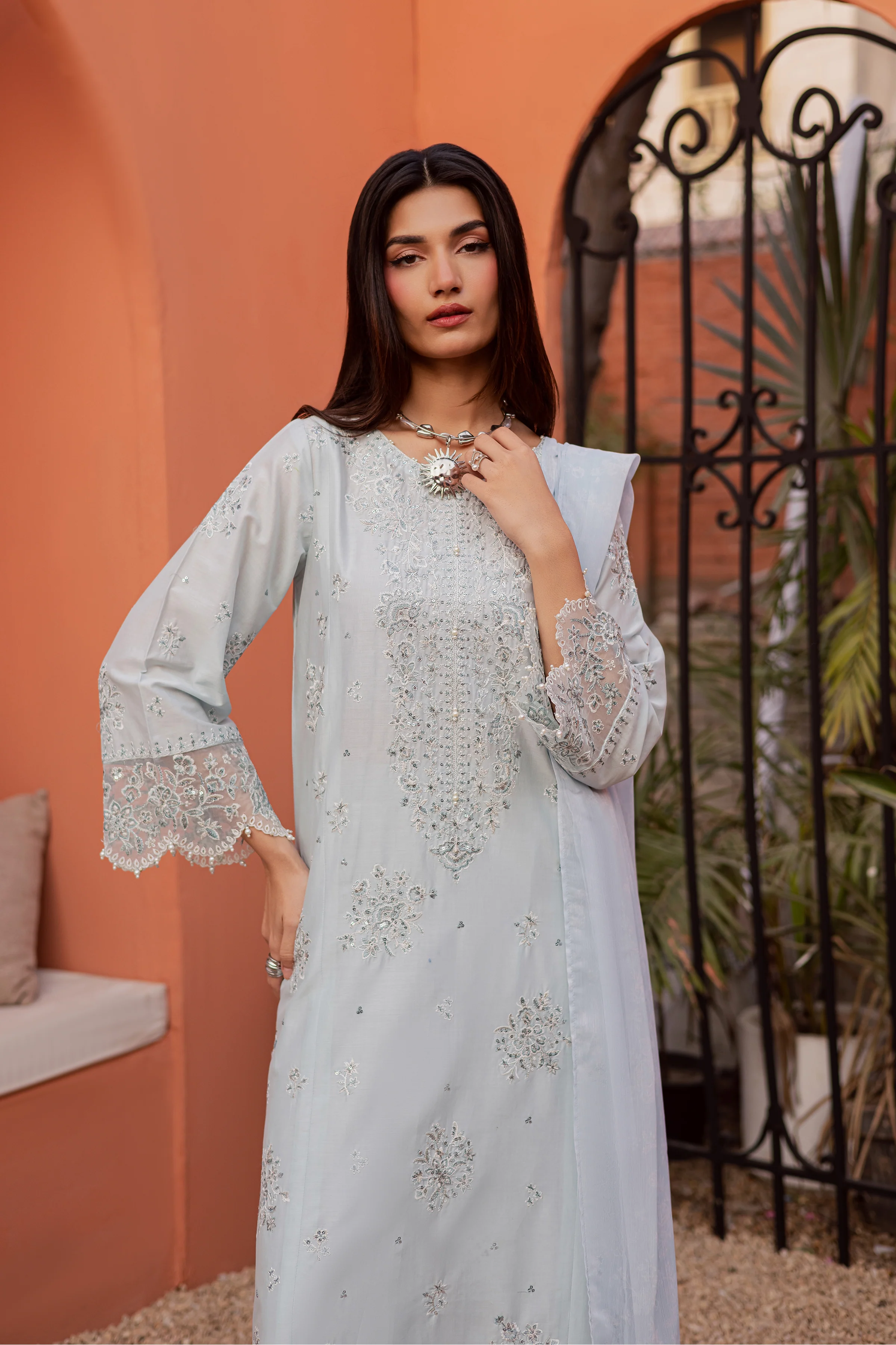 Gulsym 3Pc - Festive Embroidered Lawn - Image 8