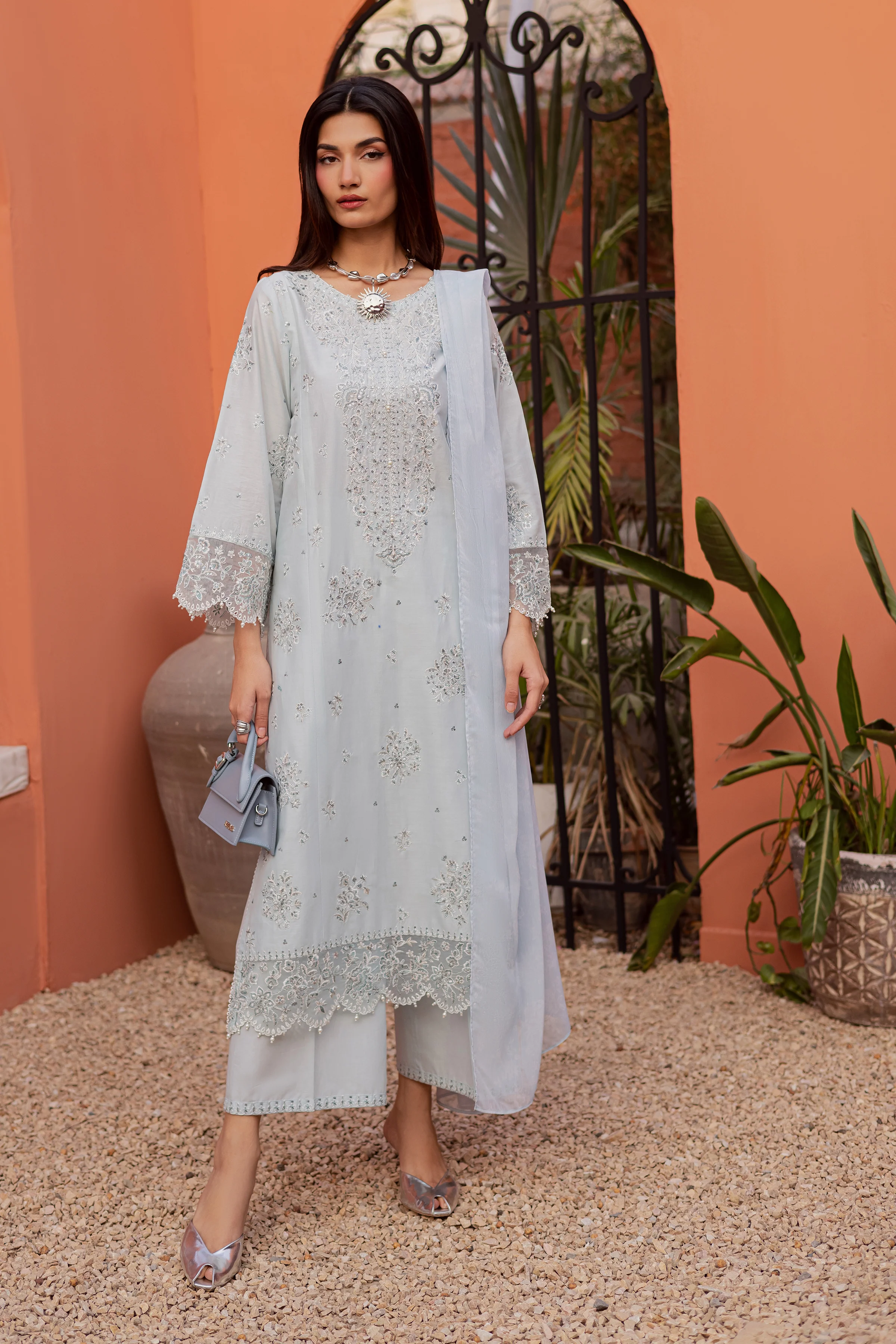 Gulsym 3Pc - Festive Embroidered Lawn - Image 9