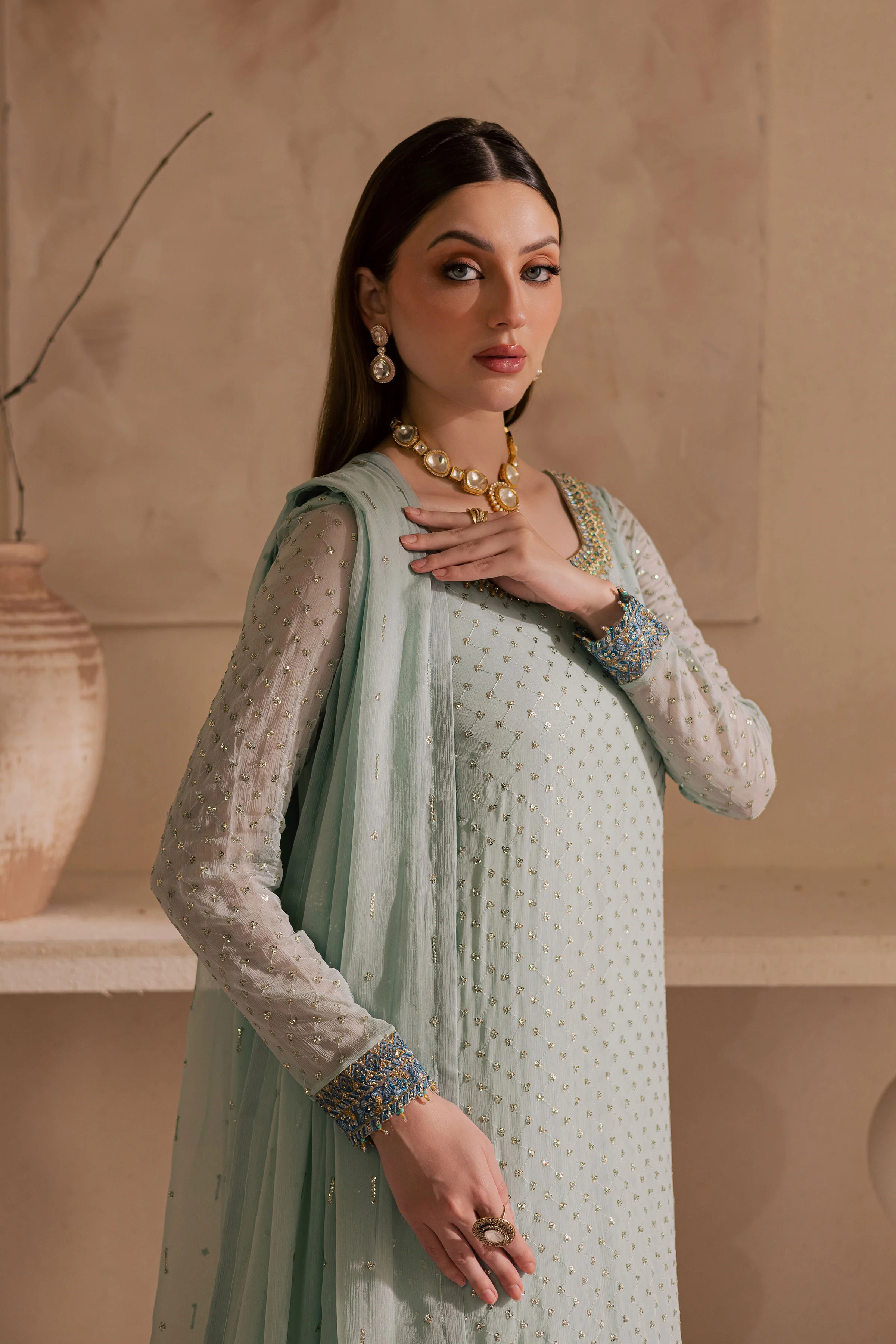 Gulzar 3Pc - Embroidered Luxe Pret - Image 6
