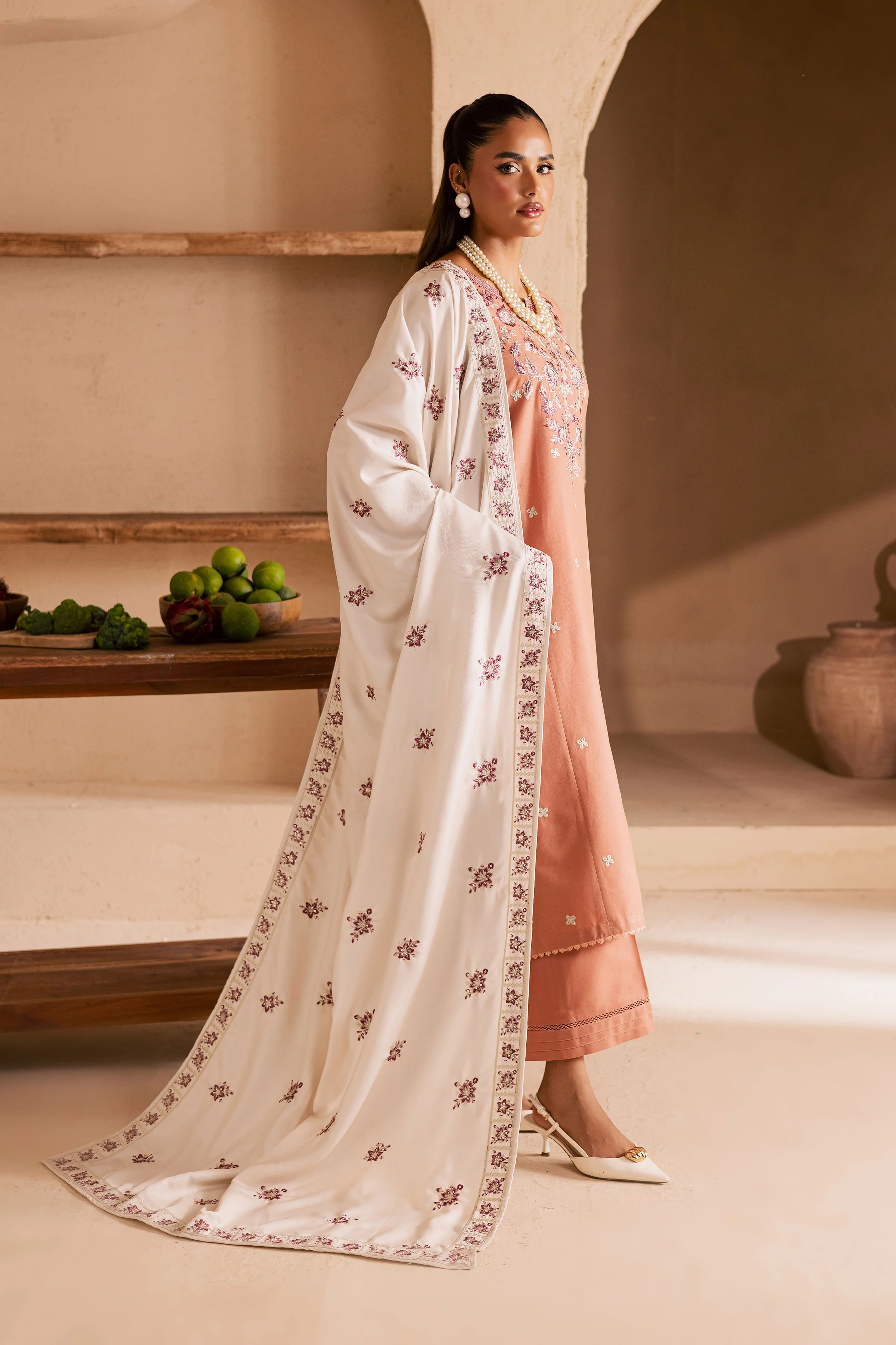 Hunter 3Pc - Embroidered Khaddar Dress - Image 3