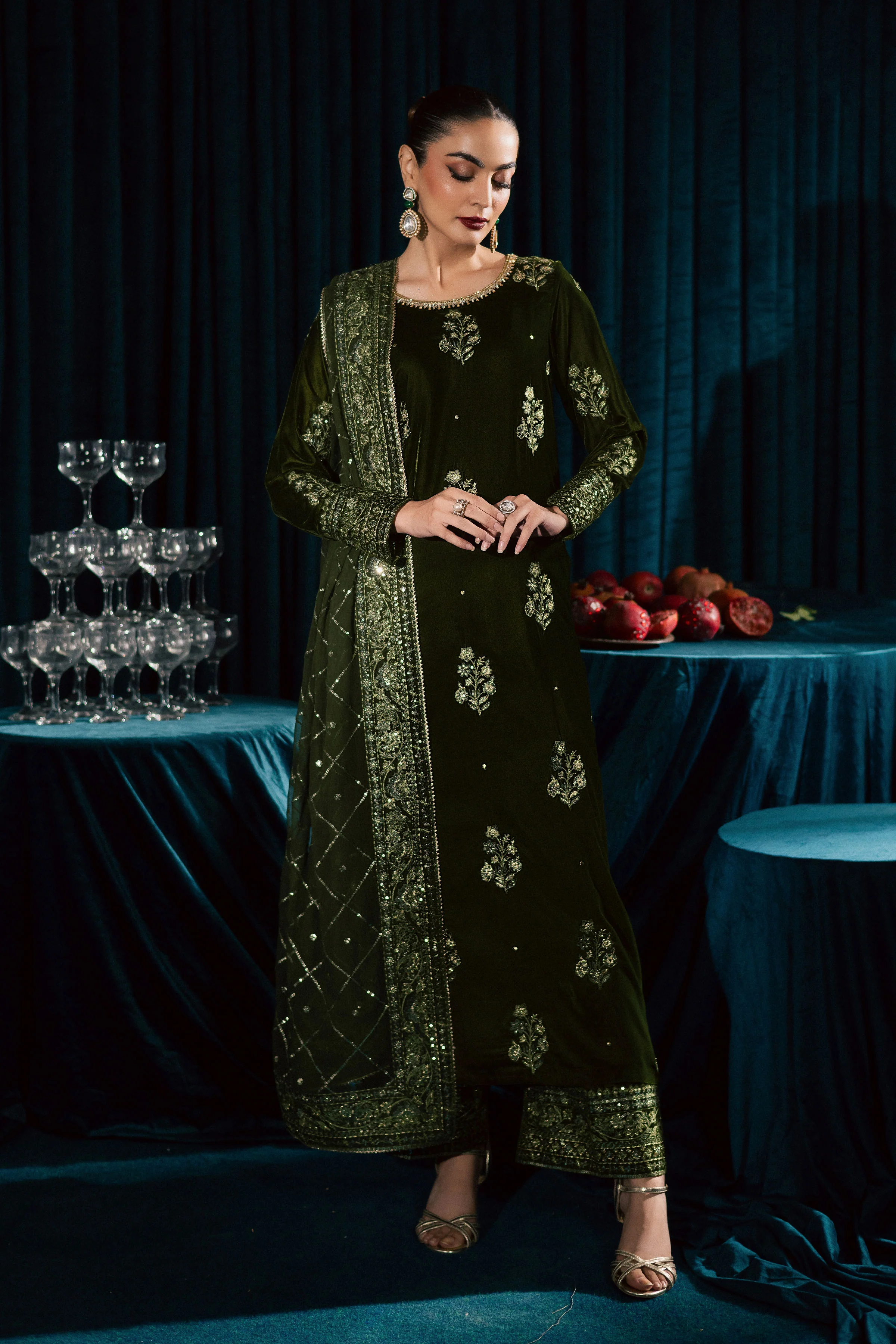 Inara 3Pc - Velvet Formal Dress - Image 4