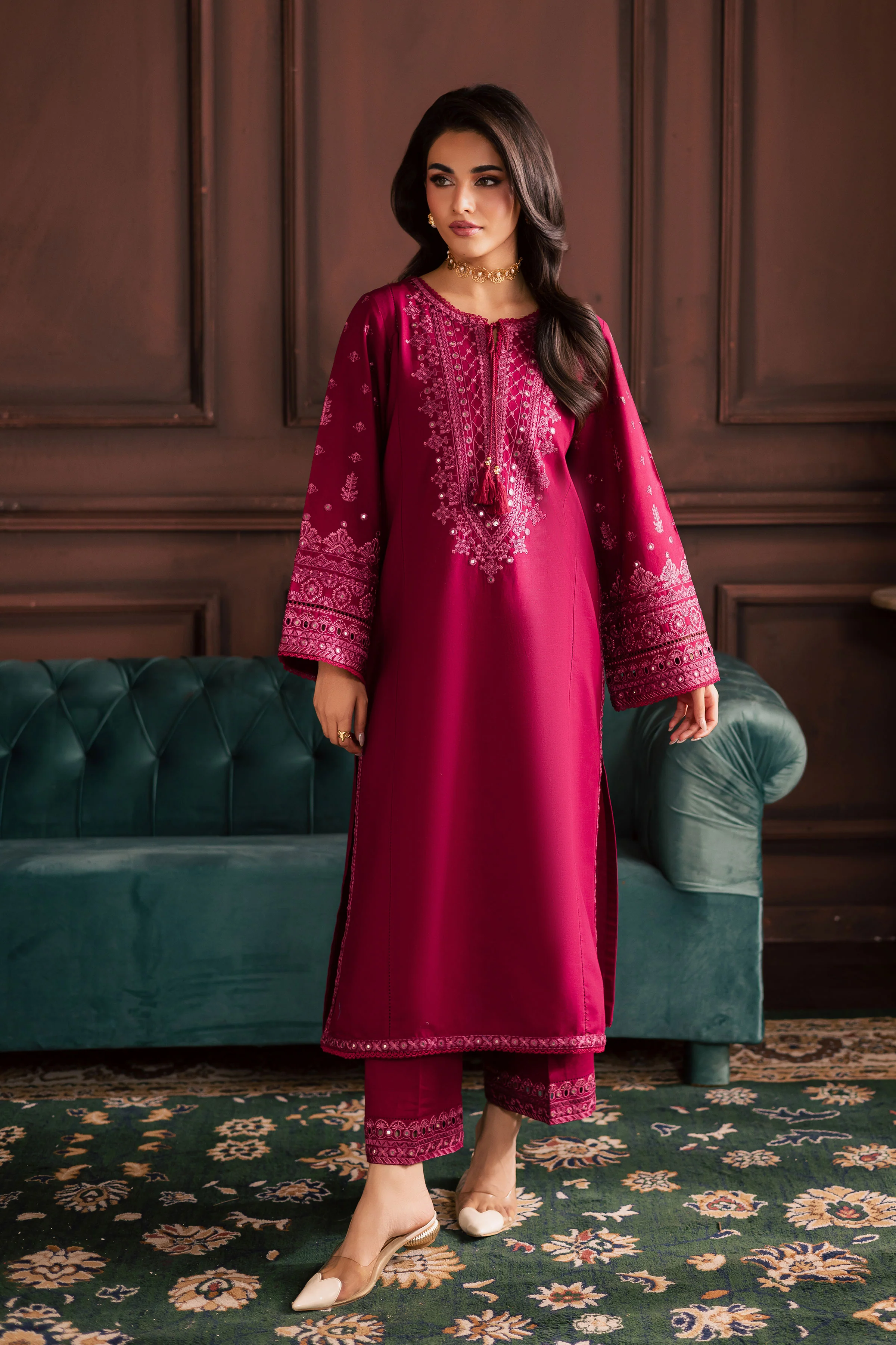 Irha 2Pc - Embroidered Khaddar Dress - Image 3
