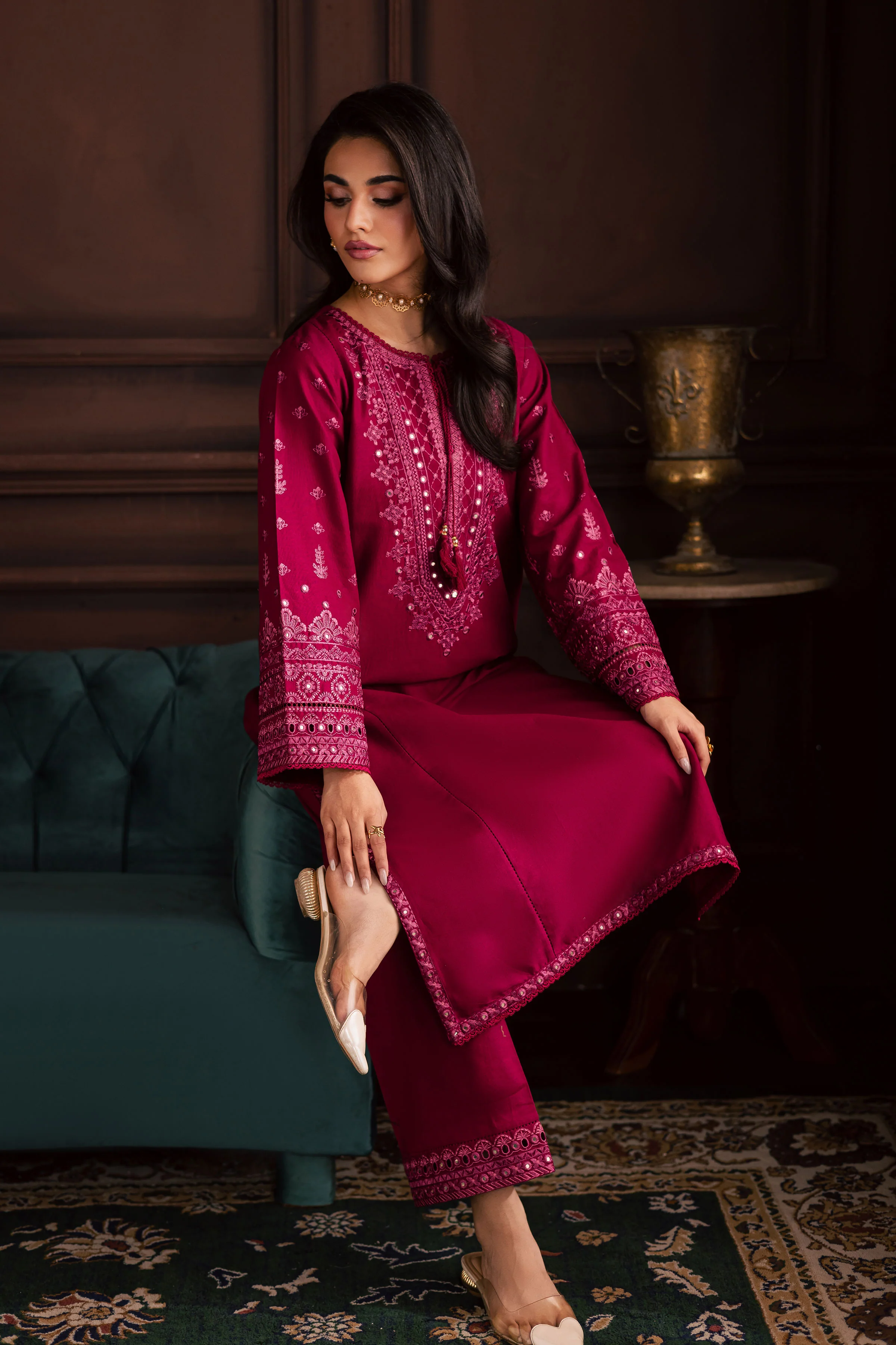 Irha 2Pc - Embroidered Khaddar Dress - Image 4