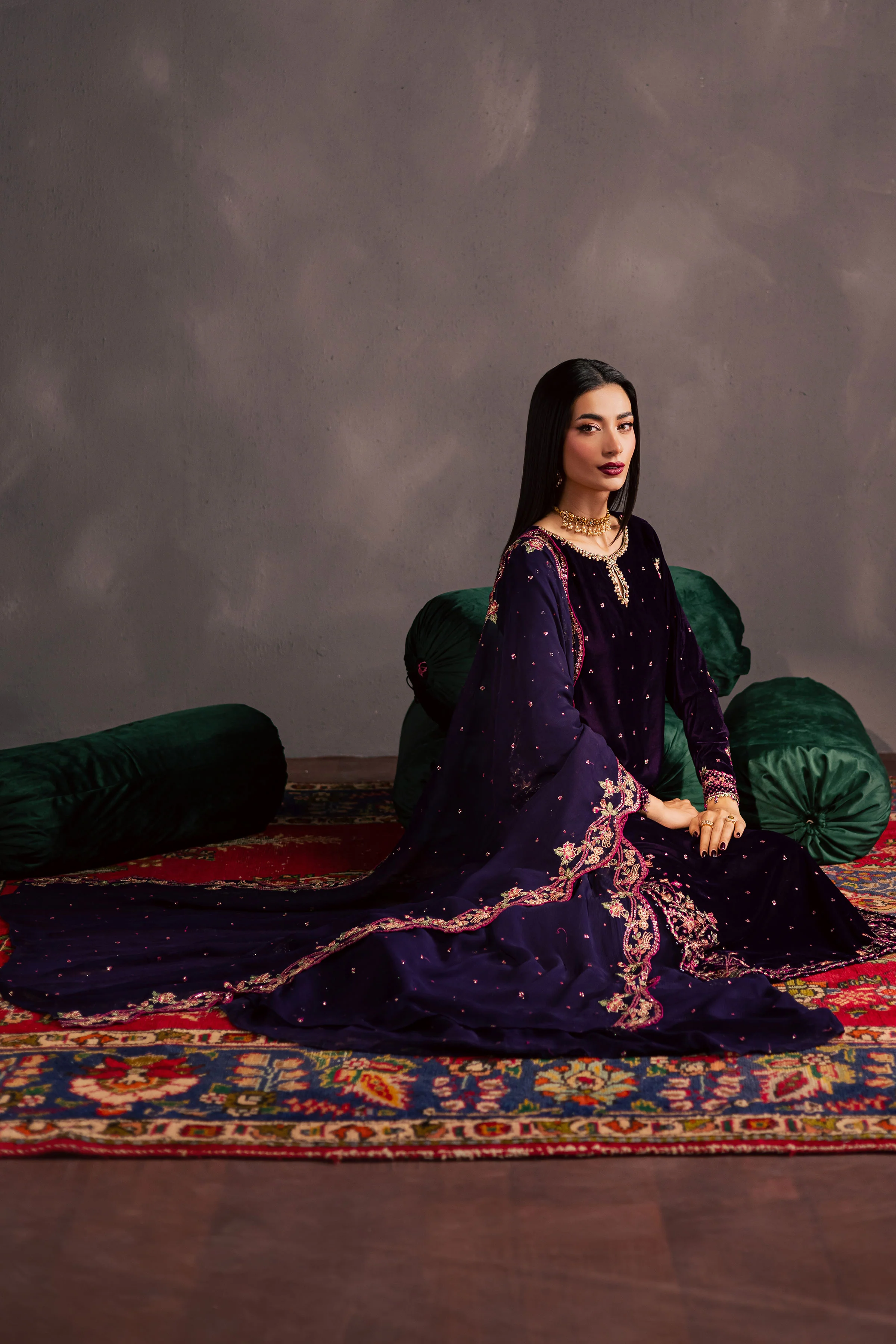 Jahanara 3Pc - Velvet Luxe Pret - Image 7