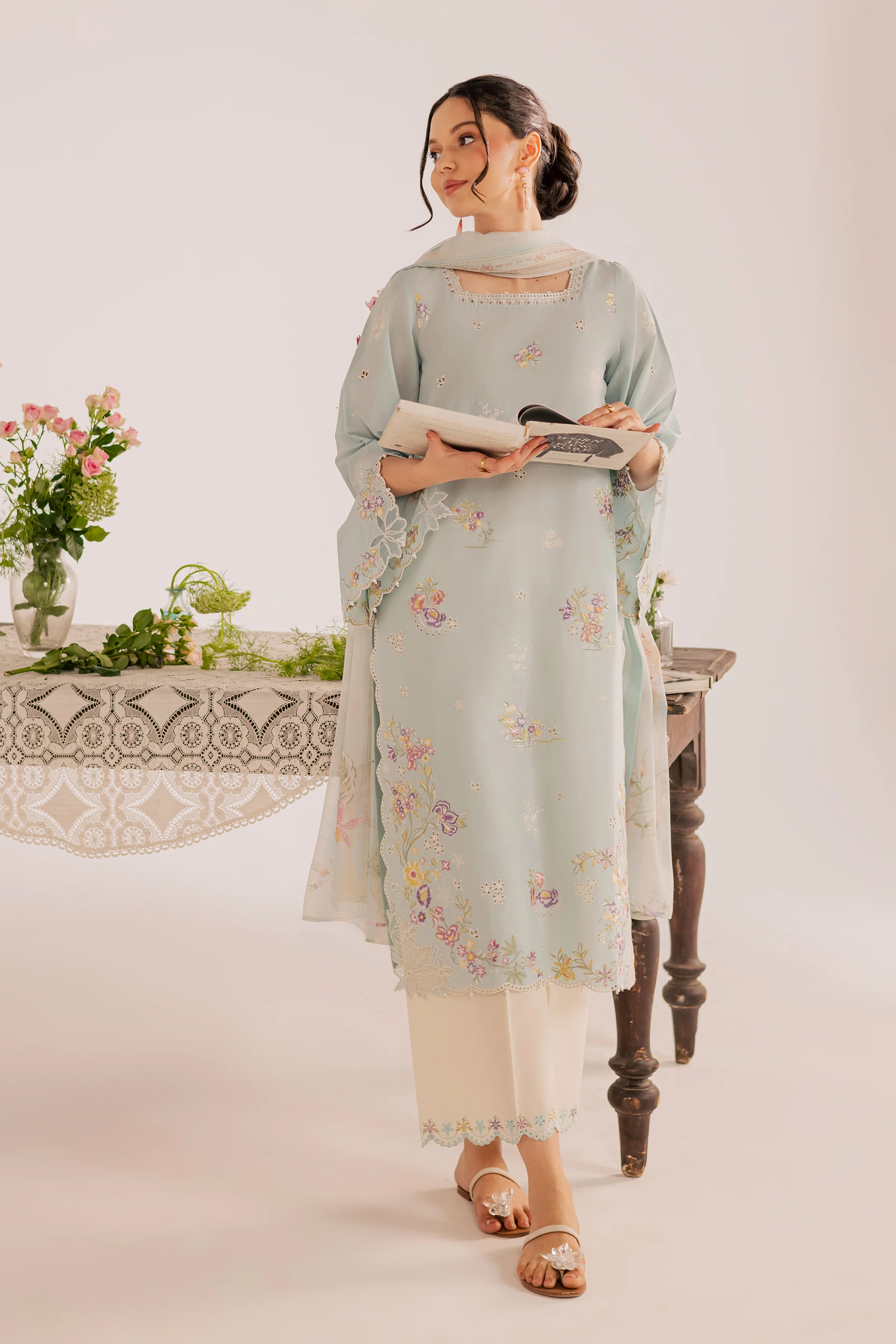 Jane 3Pc - Embroidered Lawn Dress - Image 3
