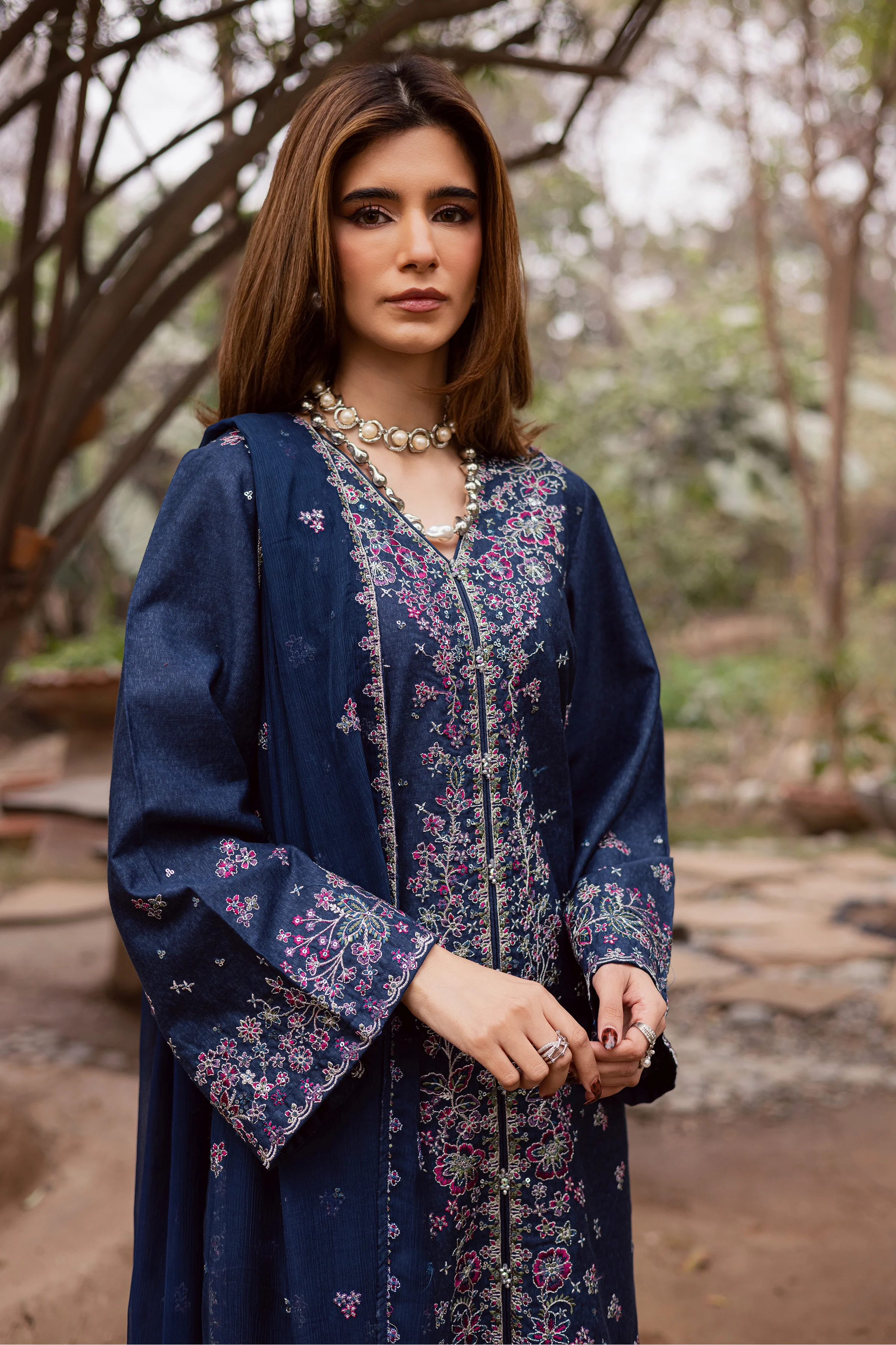 Jenisa 3Pc - Embroidered Festive Pret - Image 5