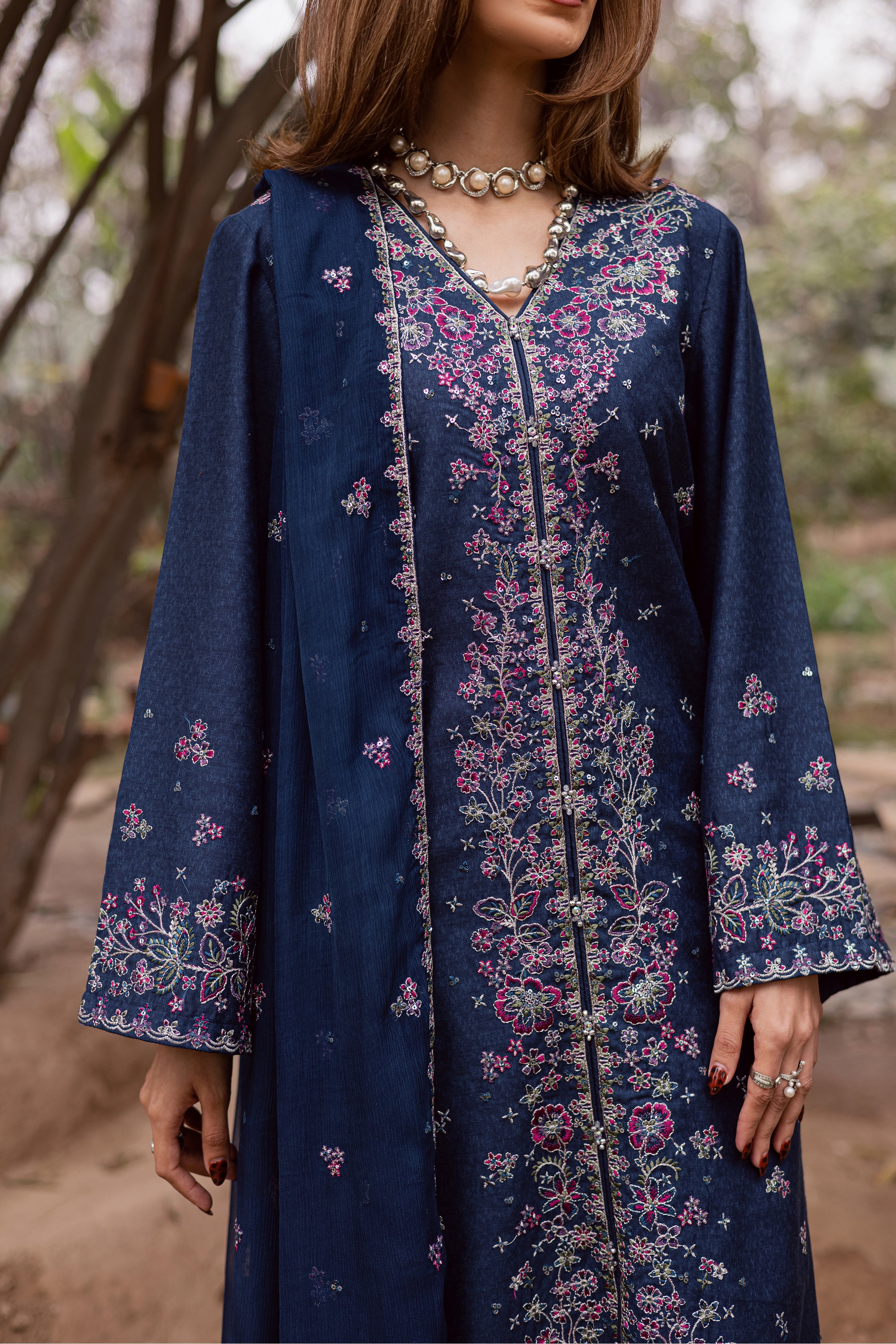 Jenisa 3Pc - Embroidered Festive Pret - Image 6