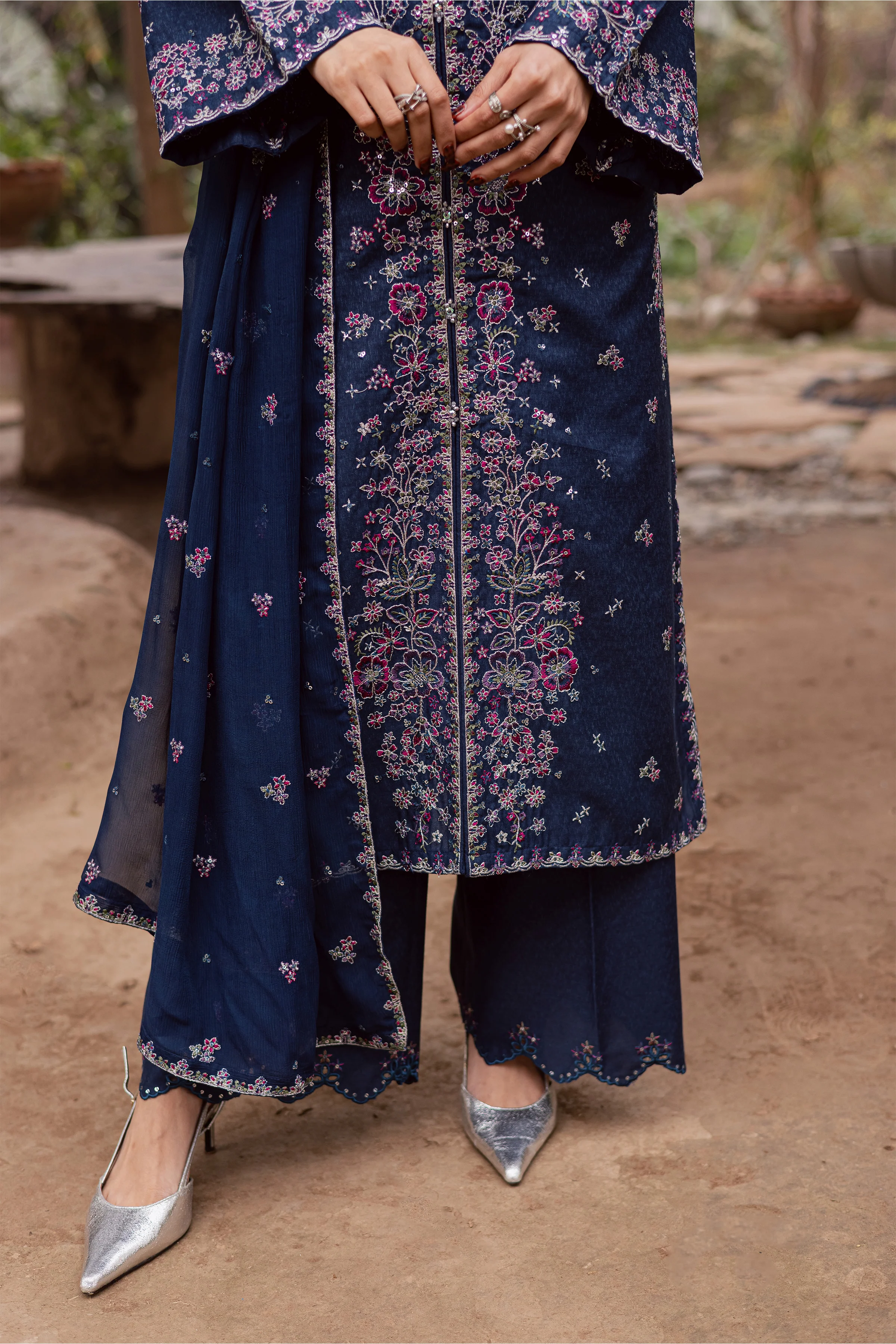 Jenisa 3Pc - Embroidered Festive Pret - Image 7
