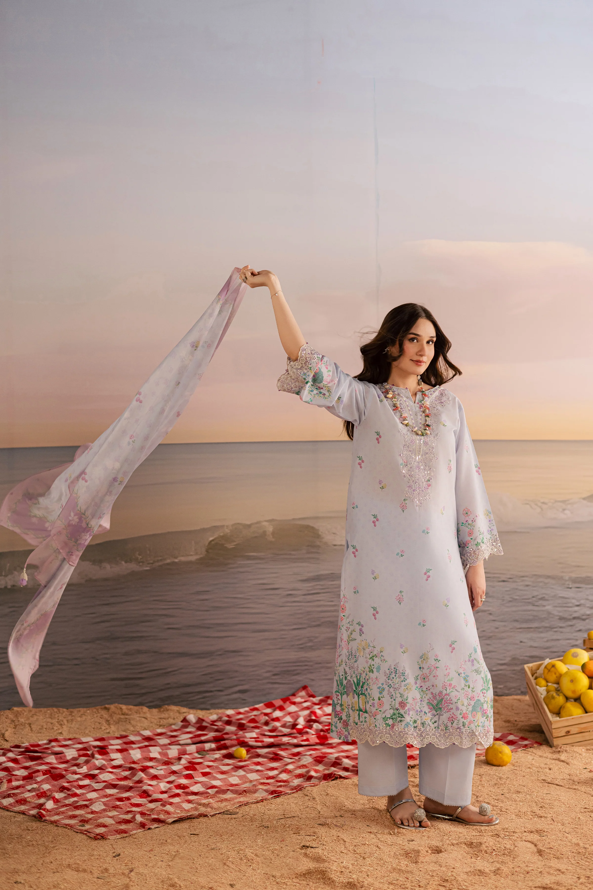 Joelle 3Pc - Printed Lawn Dress - Image 3