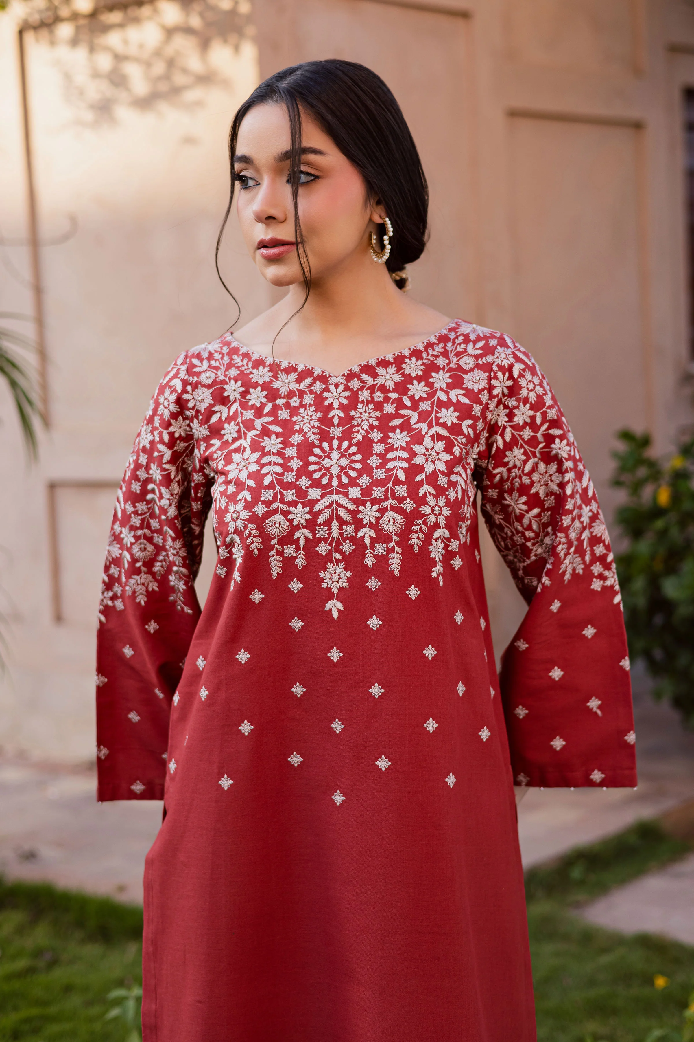 Jonem 2Pc - Embroidered Khaddar Dress - Image 5