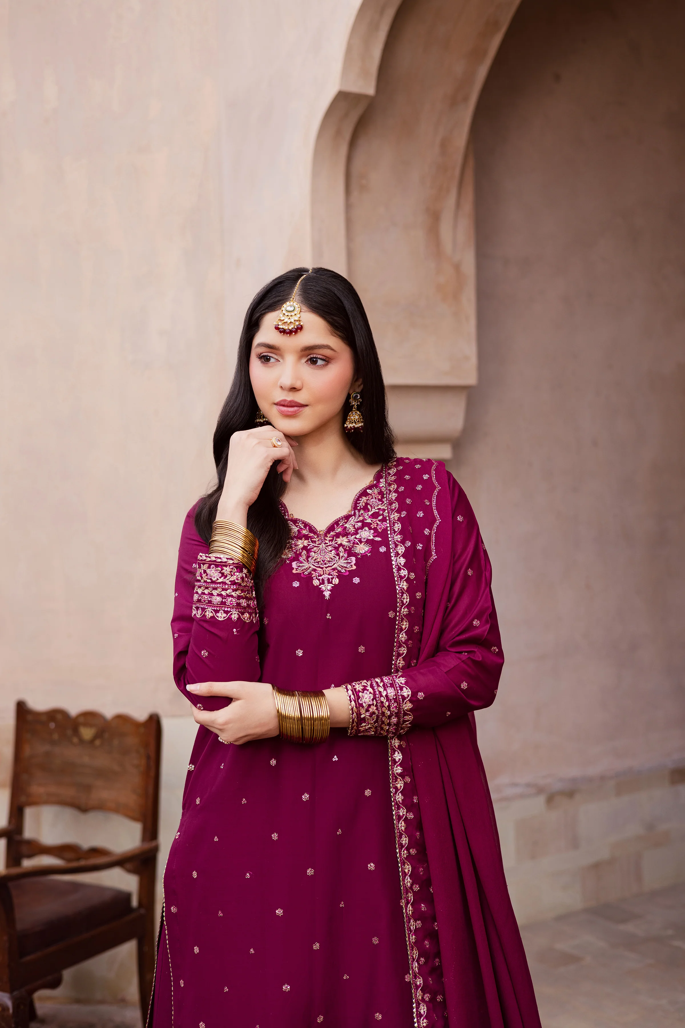 CherryBerry 3Pc - Festive Embroidered Lawn - Image 4