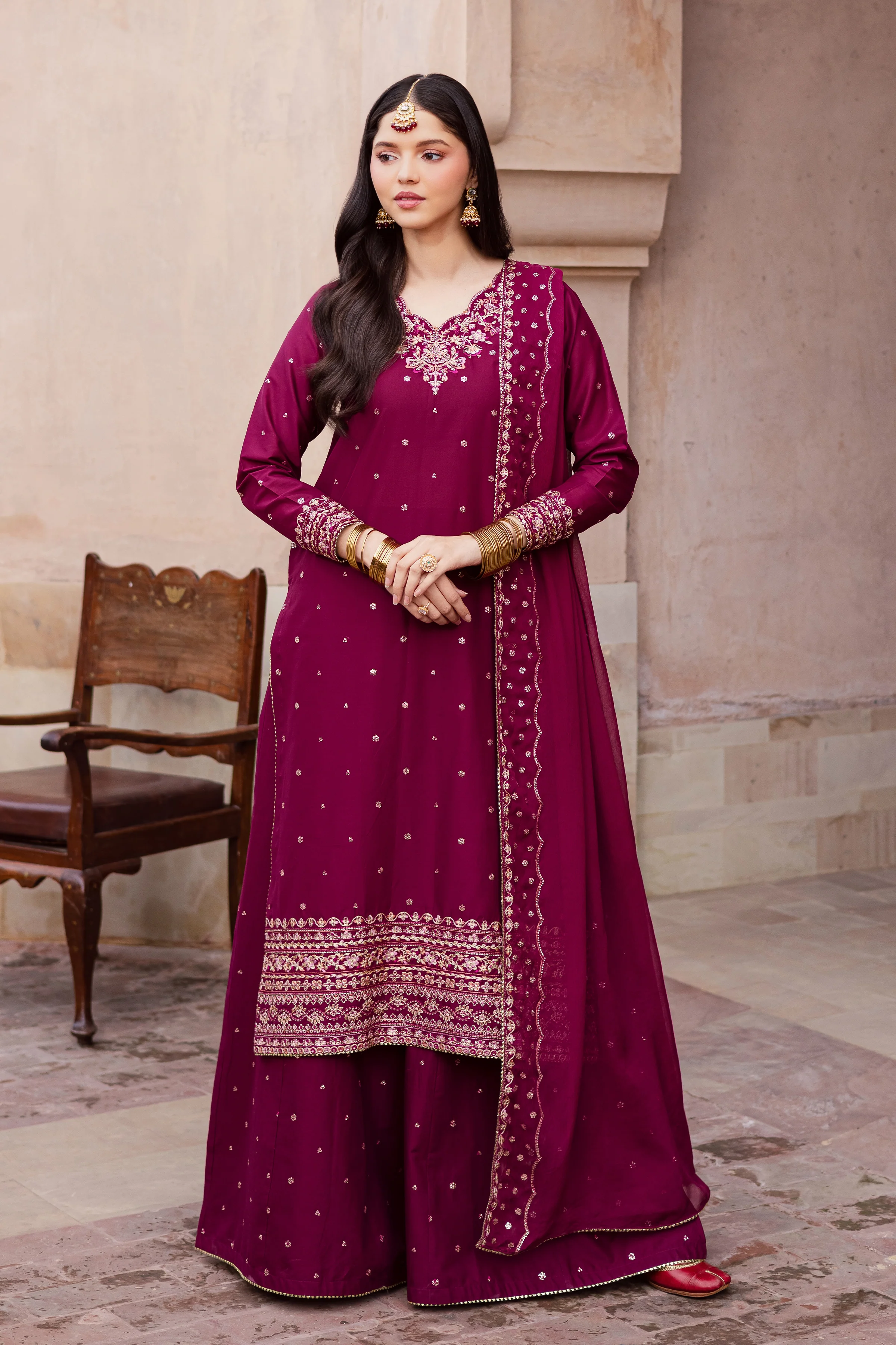 CherryBerry 3Pc - Festive Embroidered Lawn - Image 8