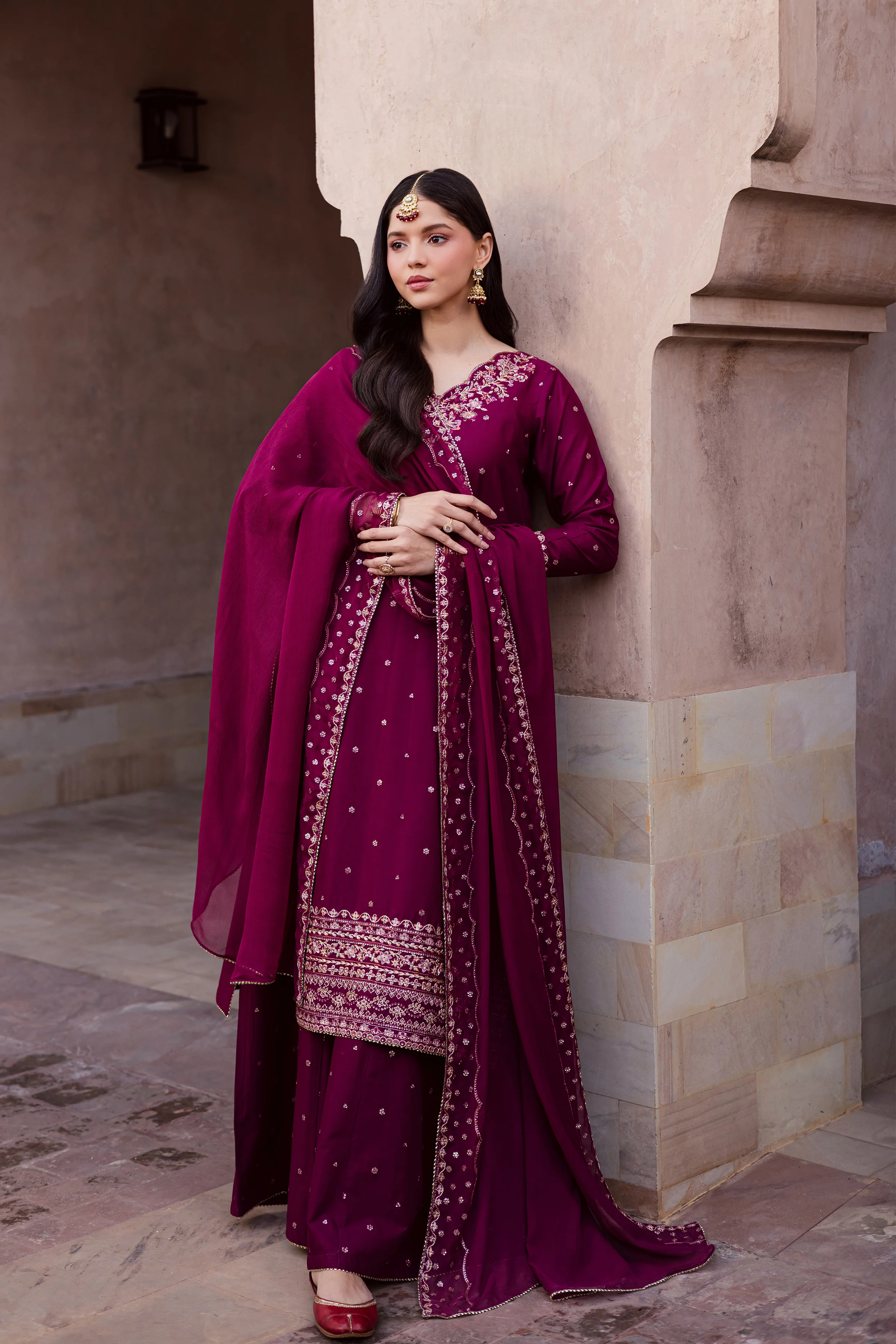 CherryBerry 3Pc - Festive Embroidered Lawn - Image 9