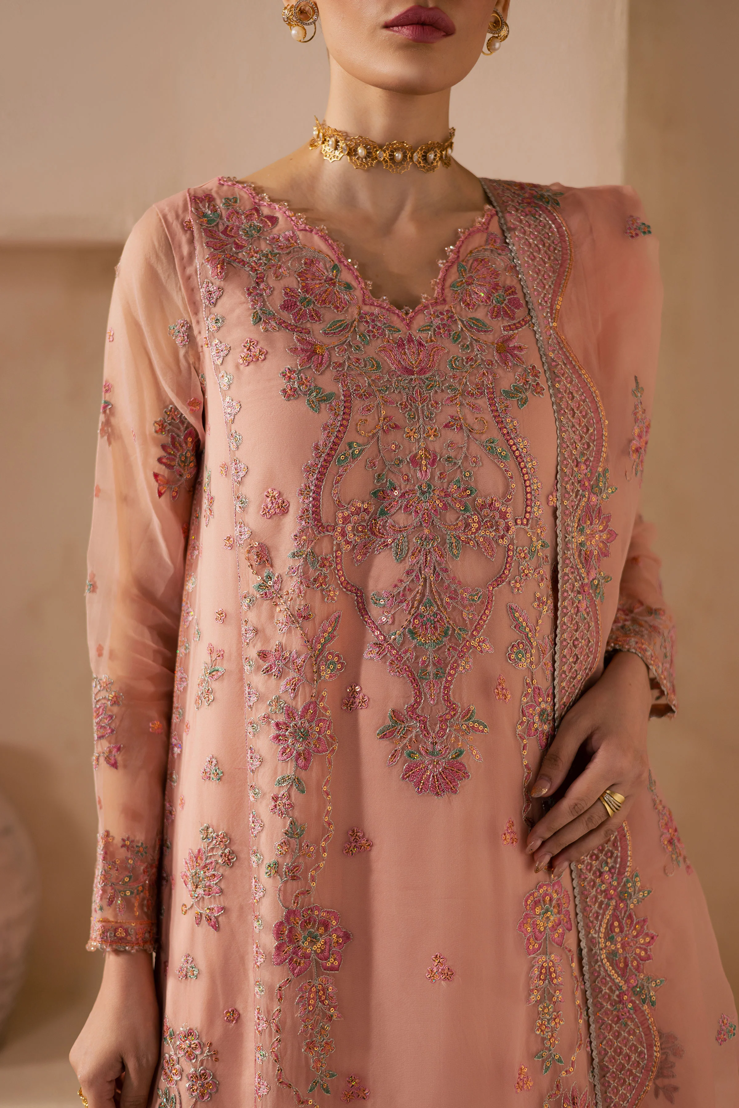 Leela 3Pc - Embroidered Luxe Pret - Image 7