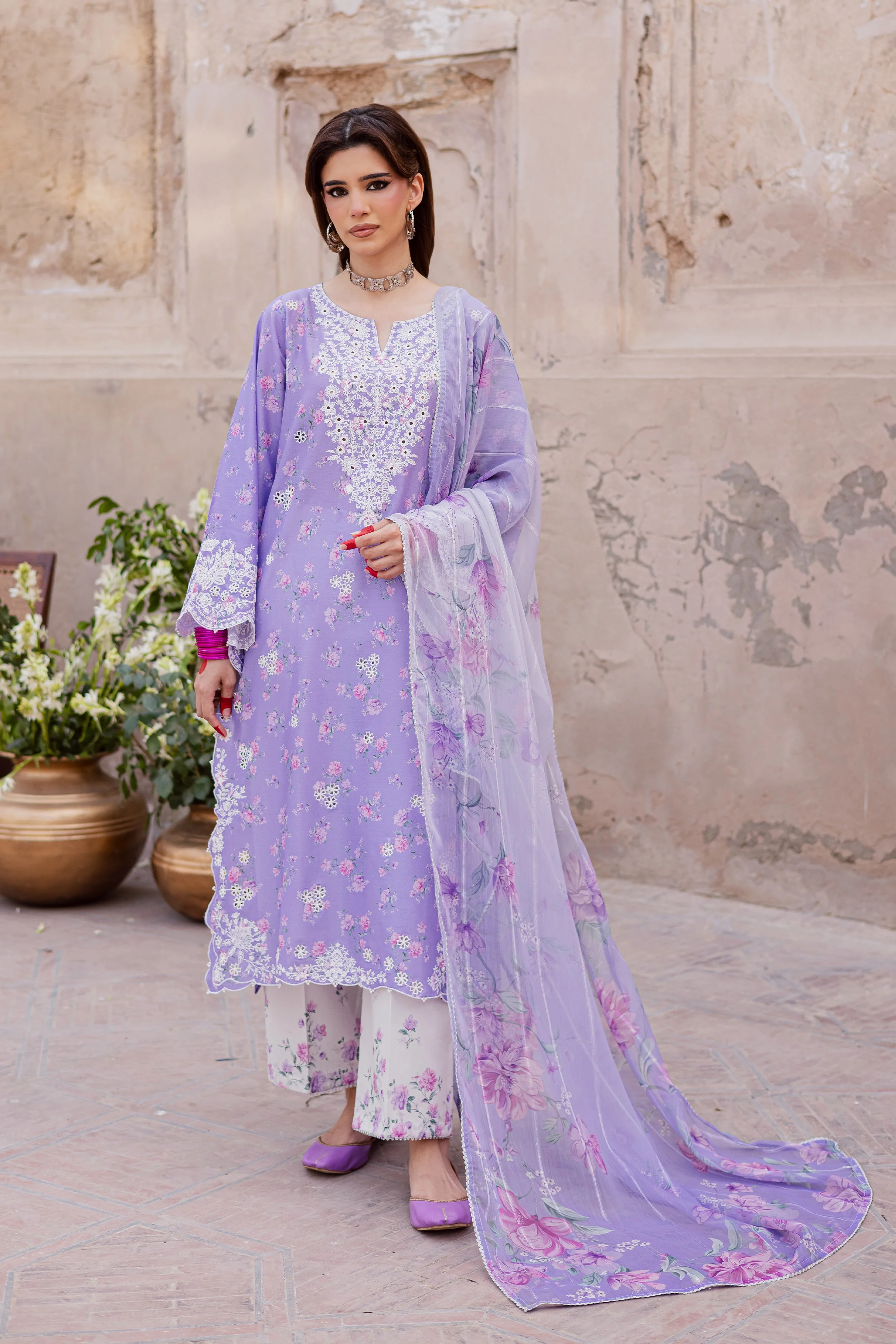 Lilac Luna 3Pc - Festive Eid Prints - Image 4