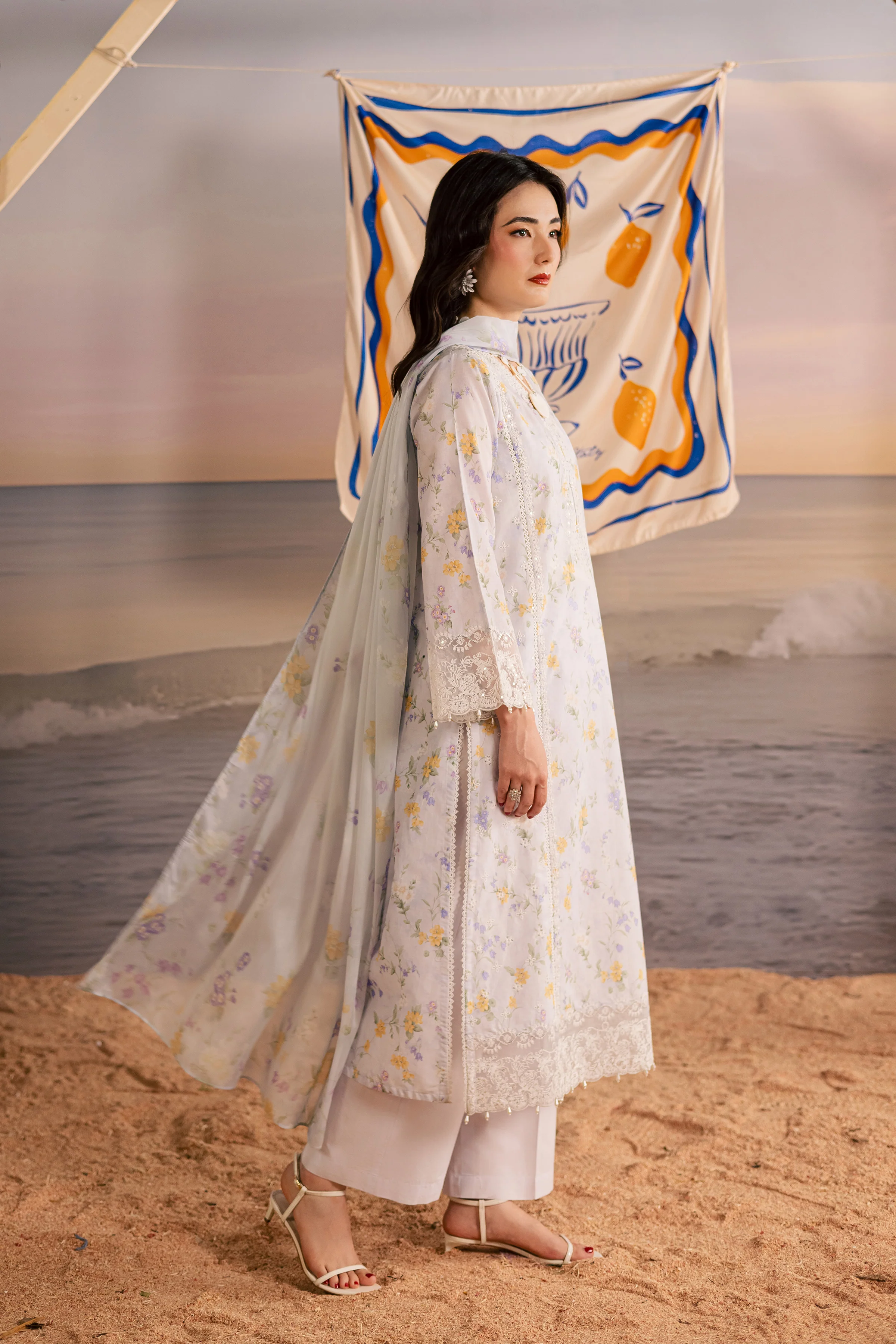 Lilac Vera 3Pc - Printed Lawn Dress - Image 3