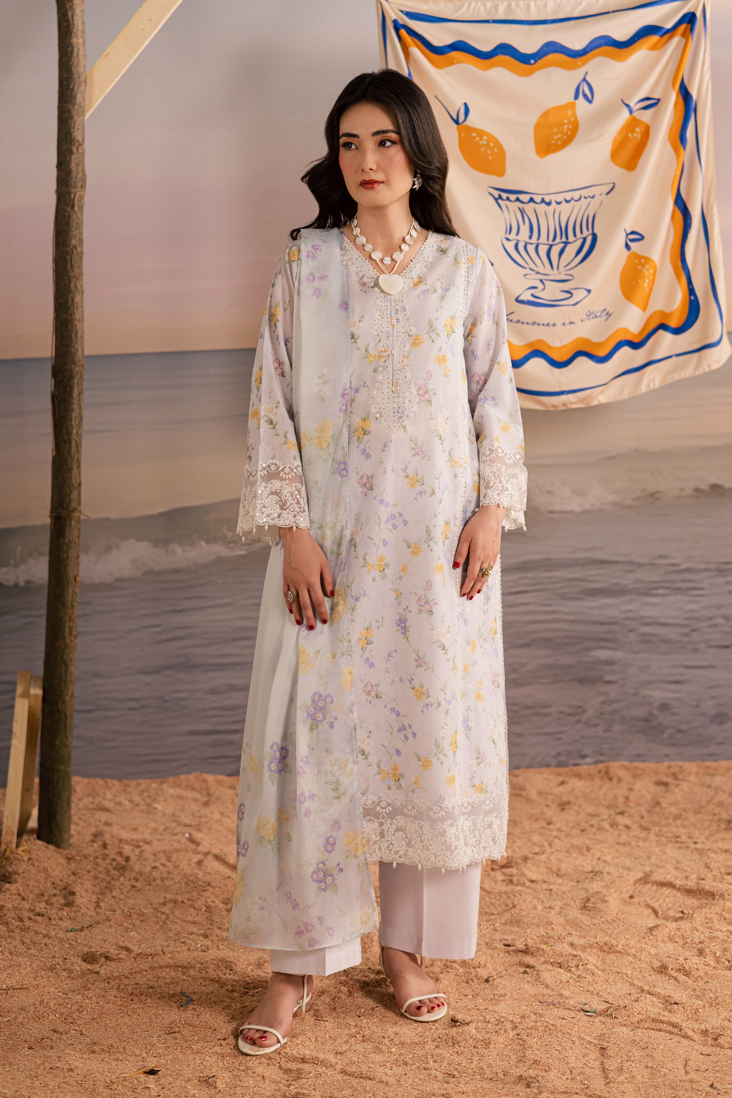 Lilac Vera 3Pc - Printed Lawn Dress - Image 5