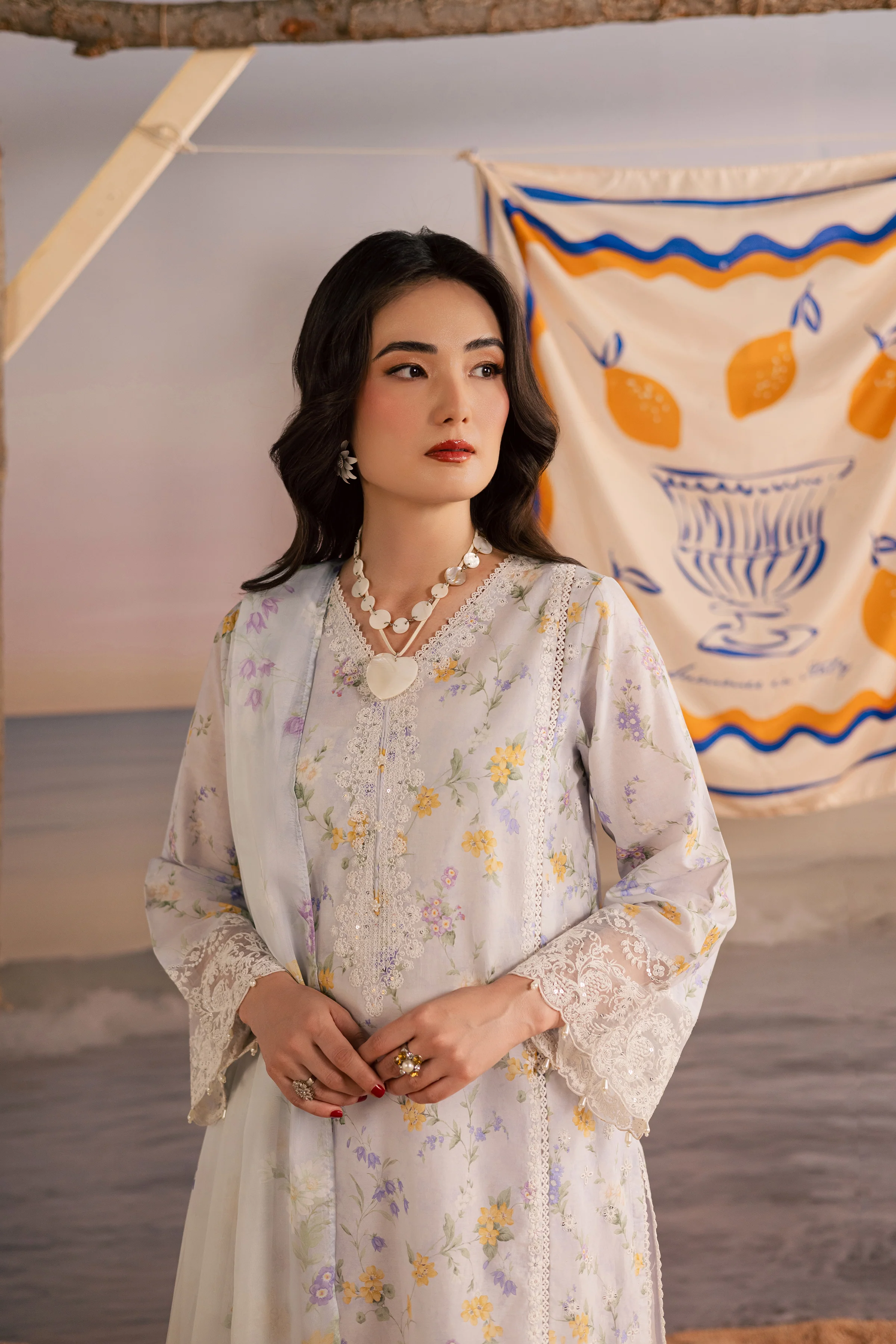 Lilac Vera 3Pc - Printed Lawn Dress - Image 6