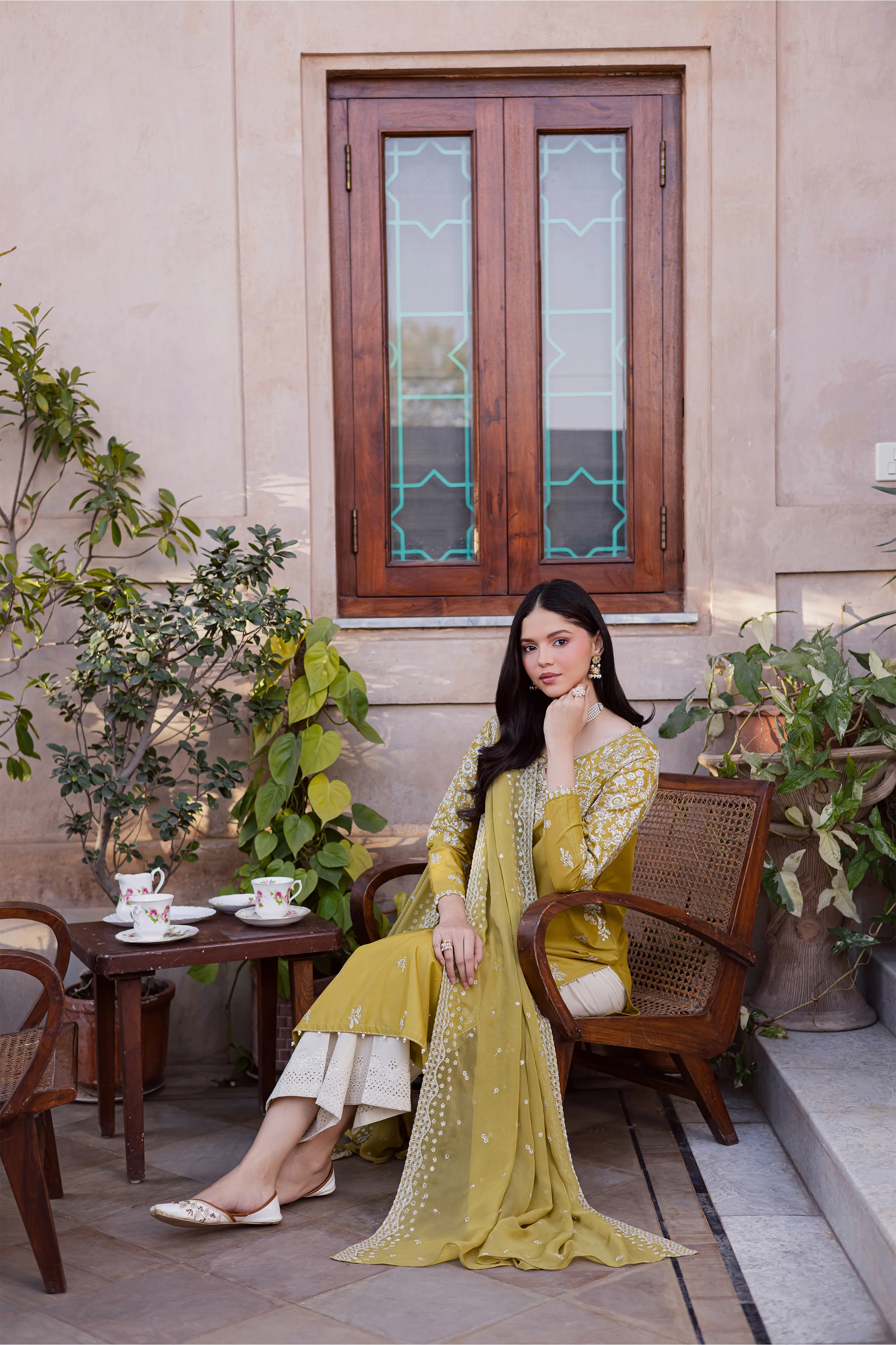 Lime Haze 3Pc - Festive Embroidered Lawn - Image 3