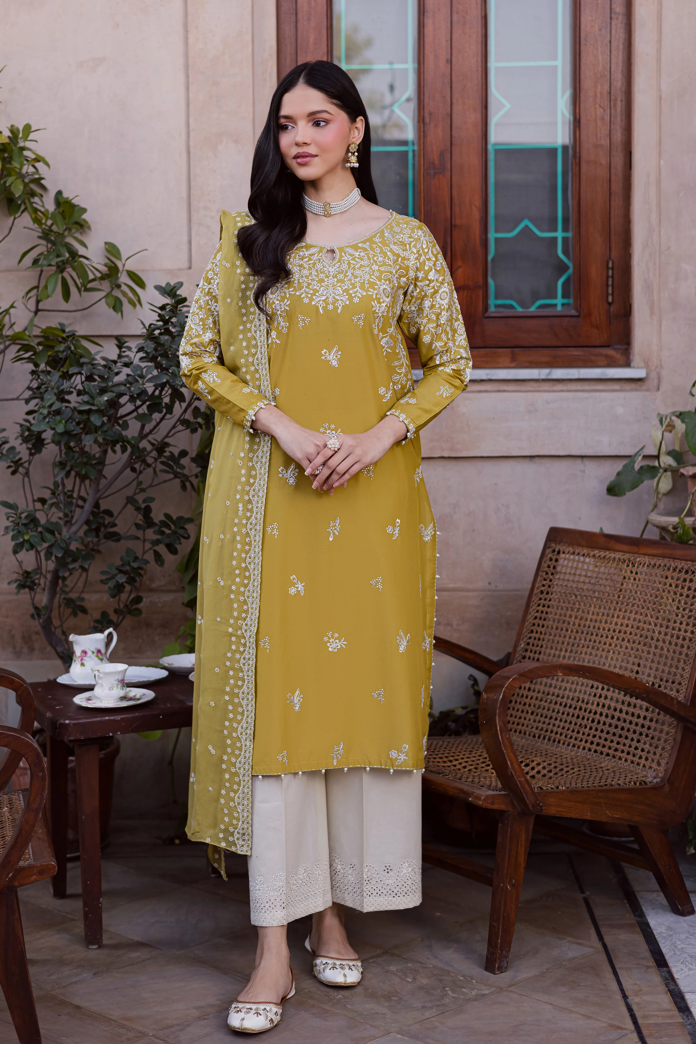Lime Haze 3Pc - Festive Embroidered Lawn - Image 8