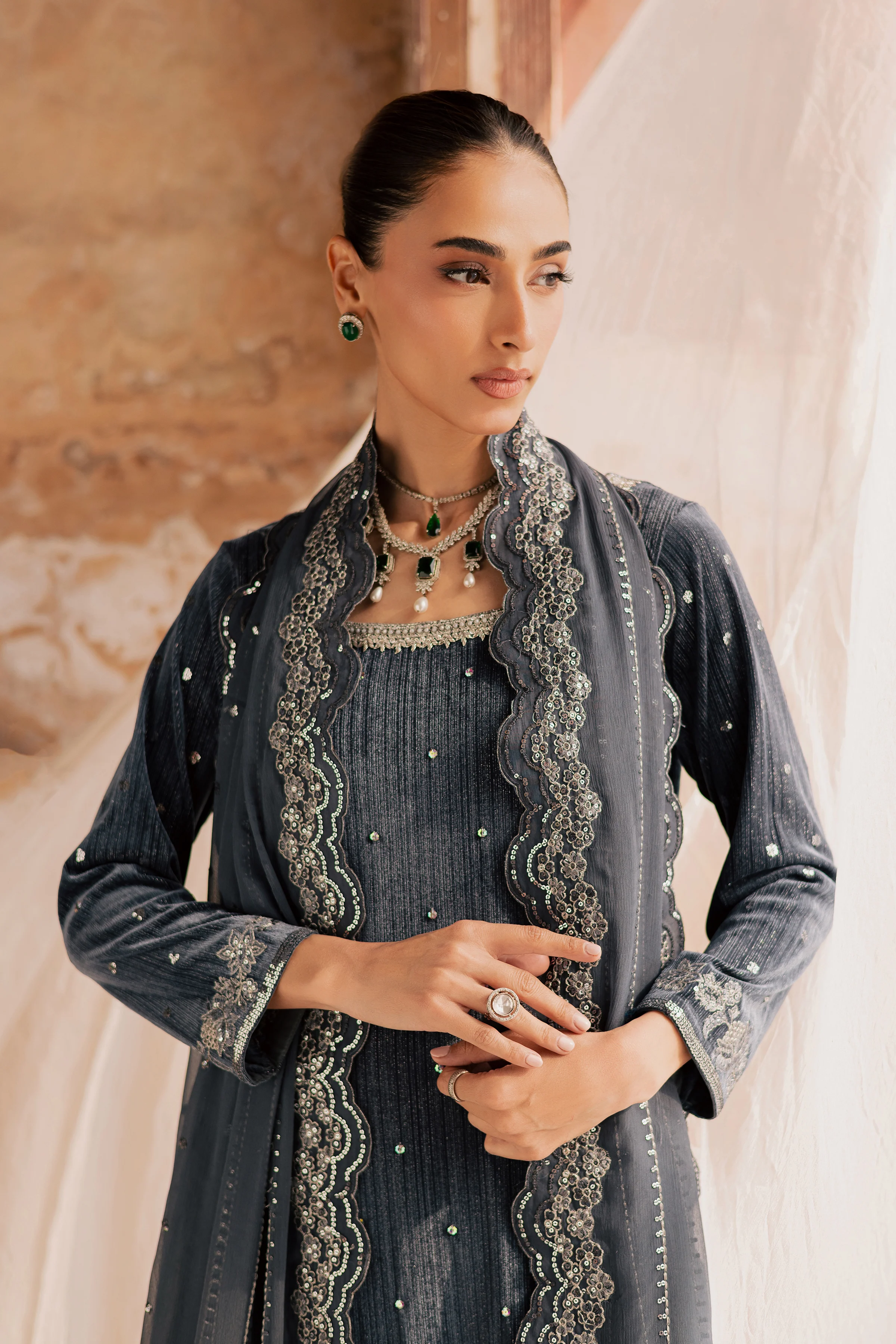 Lunar 3Pc - Velvet Formal Dress - Image 3
