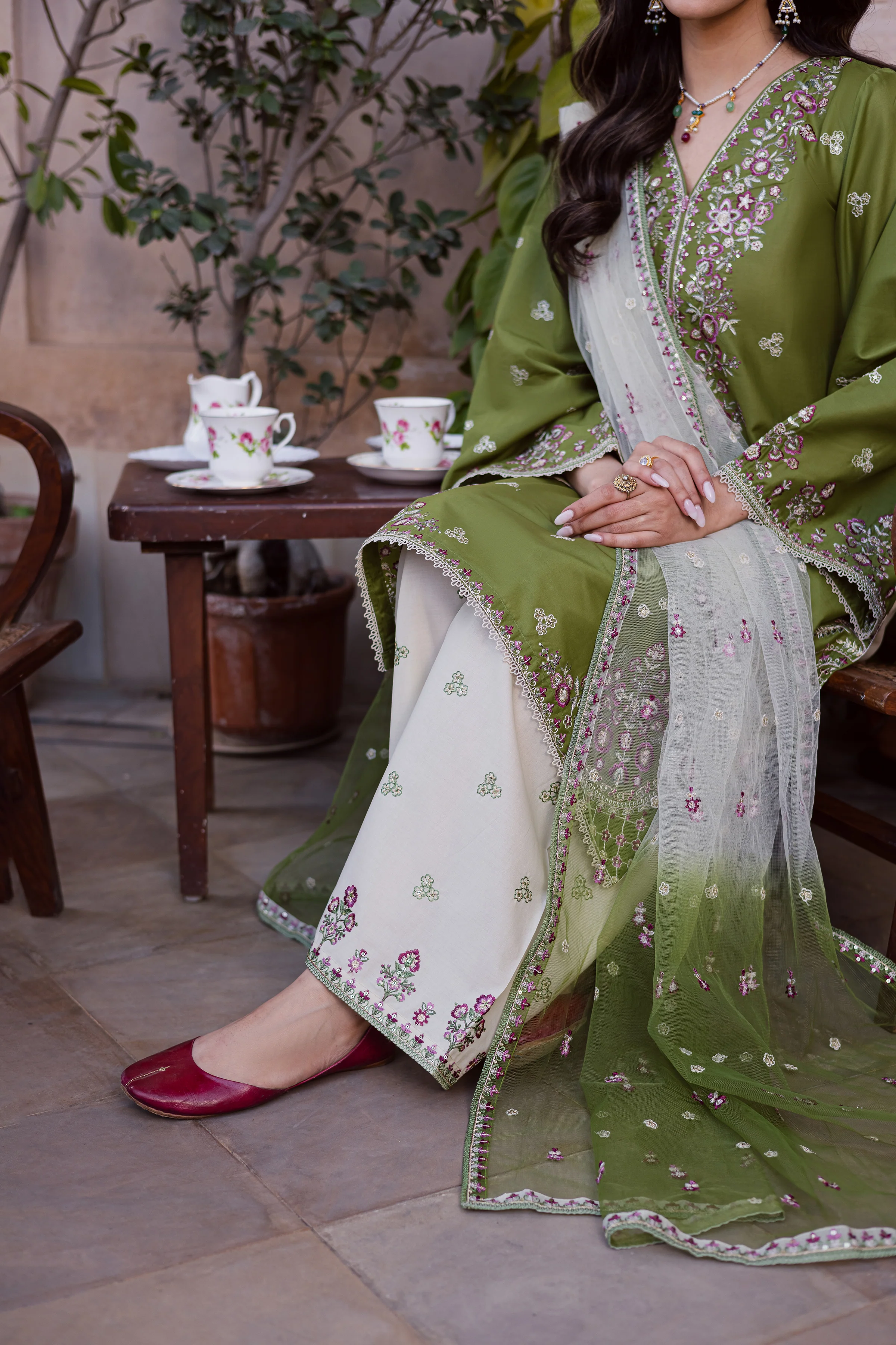 Maidah 3Pc - Festive Embroidered Lawn - Image 11