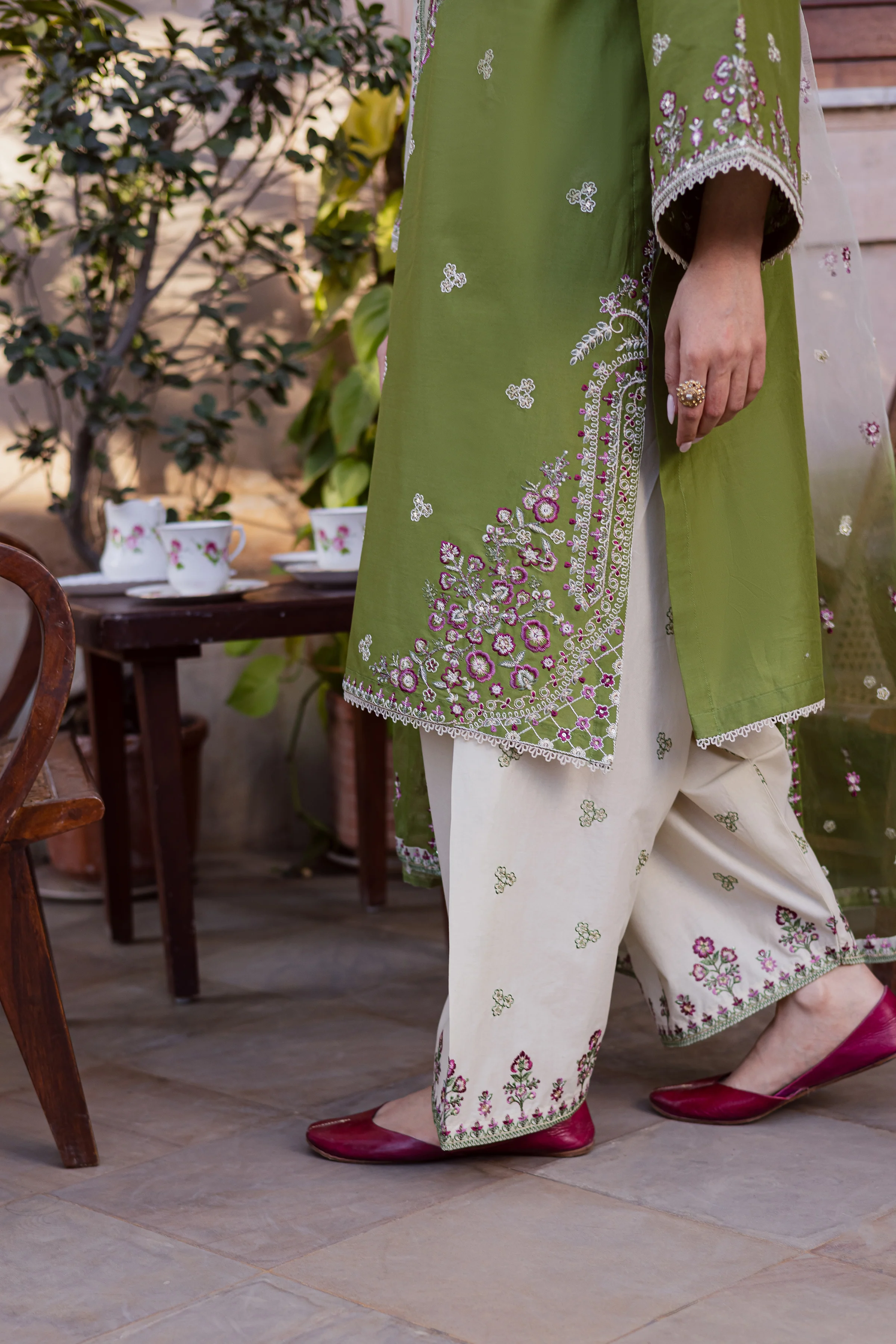 Maidah 3Pc - Festive Embroidered Lawn - Image 12
