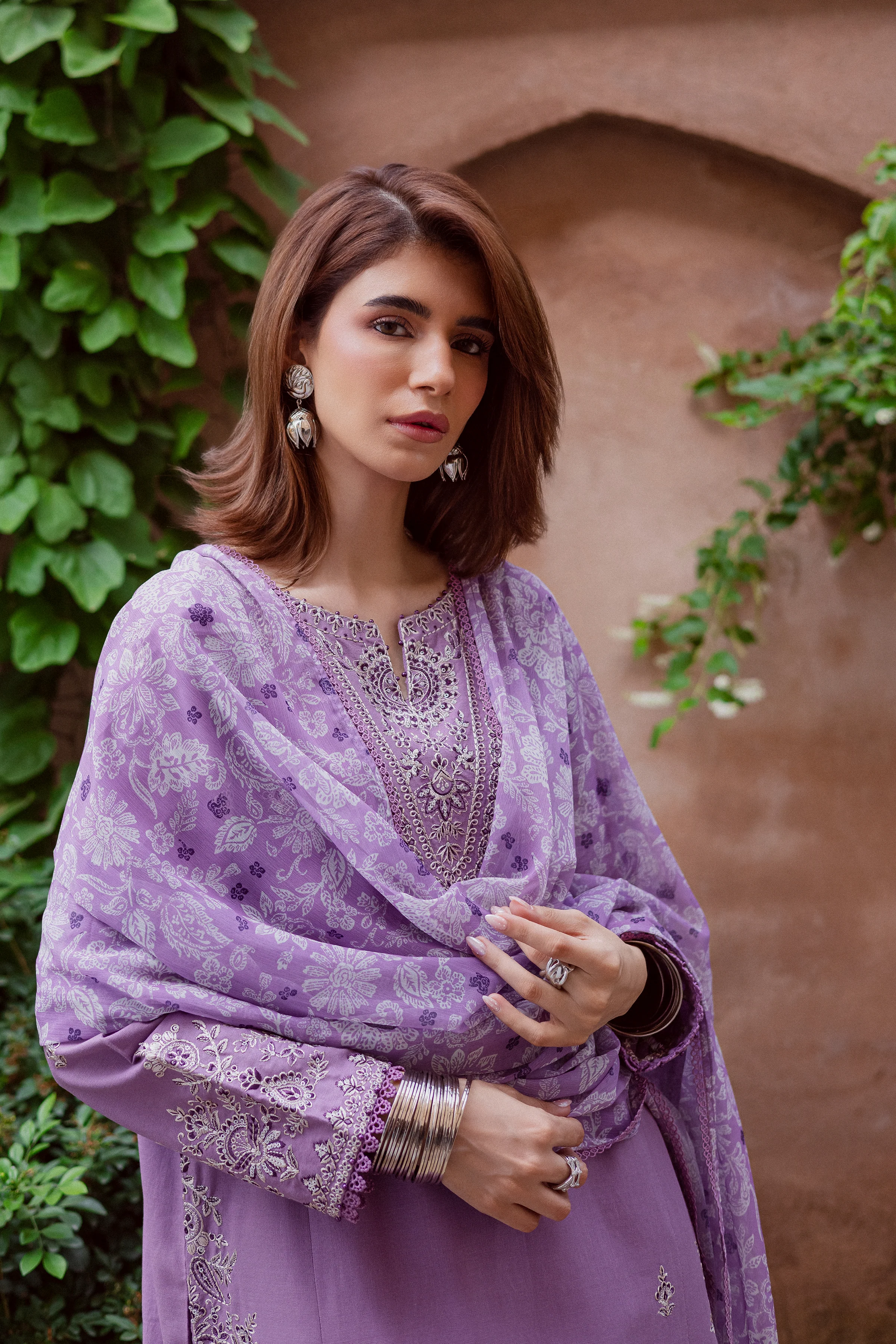 Mandala 3Pc - Embroidered Khaddar Dress - Image 7