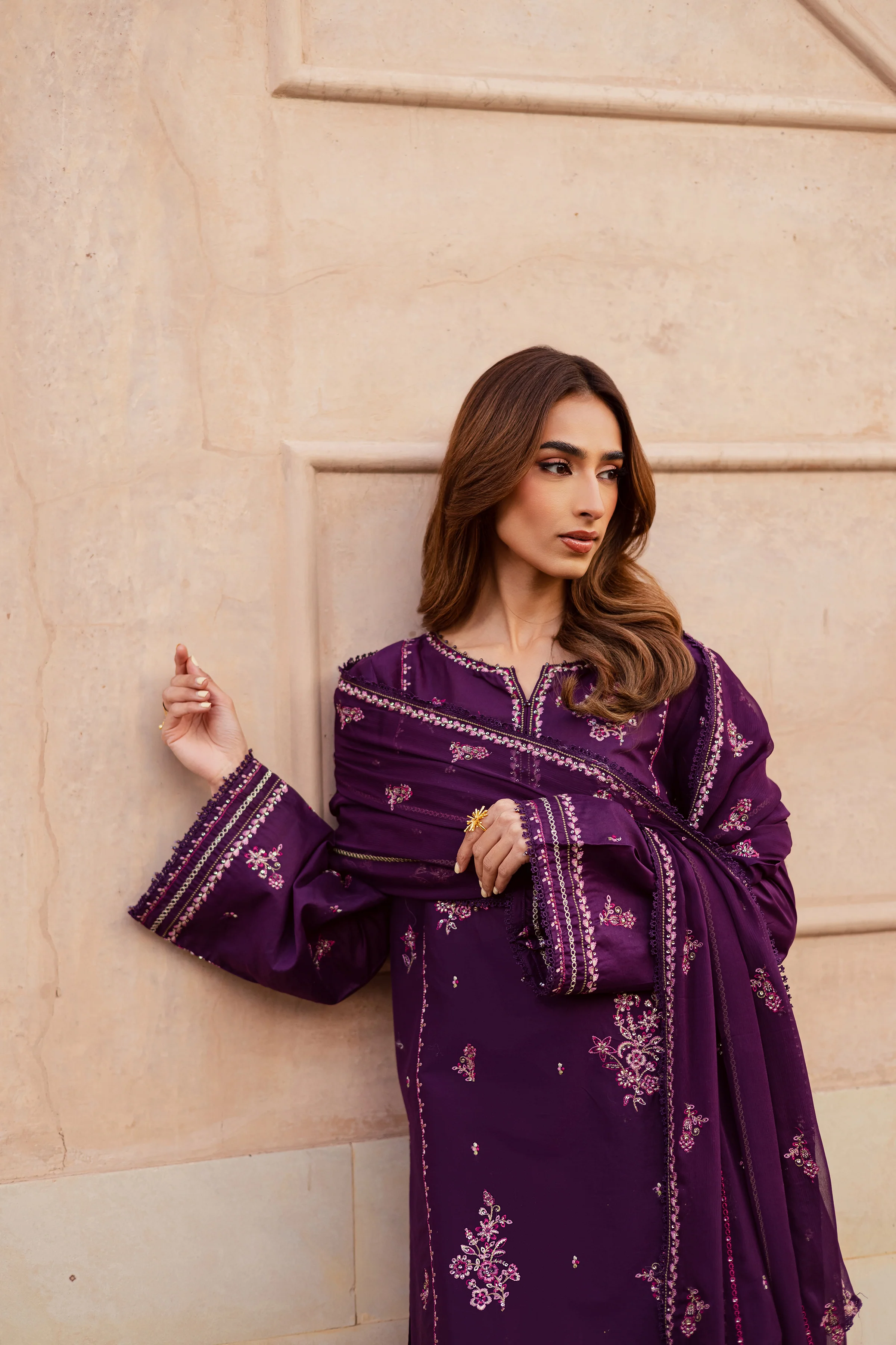 Mashayem 3Pc - Festive Embroidered Lawn - Image 11