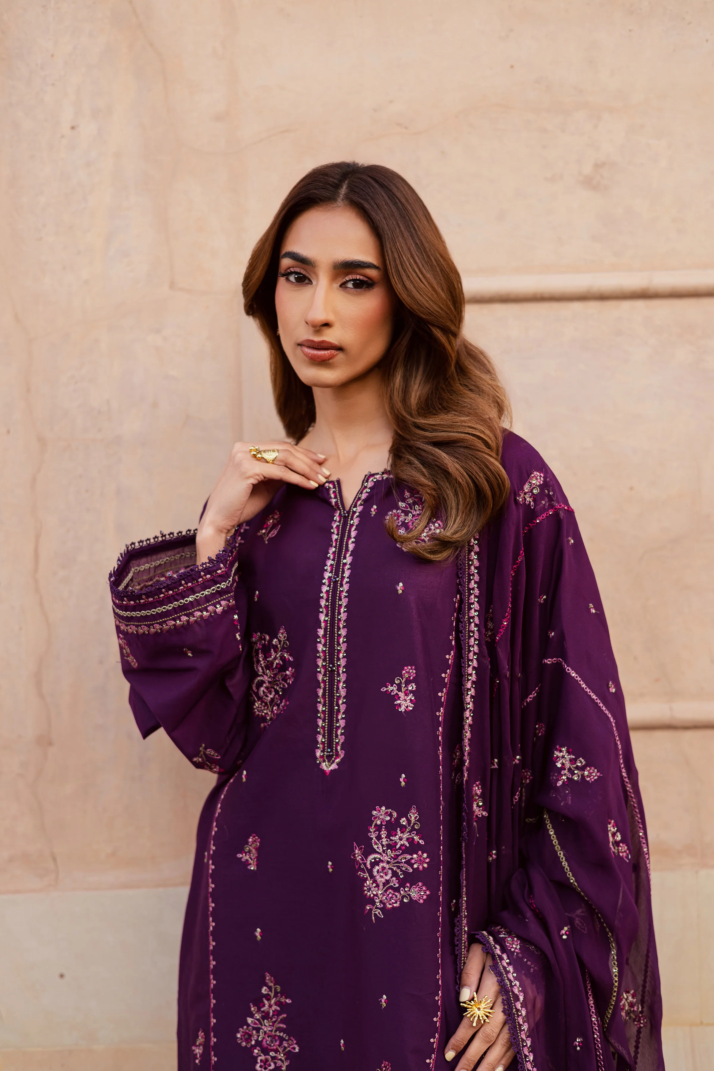 Mashayem 3Pc - Festive Embroidered Lawn - Image 4