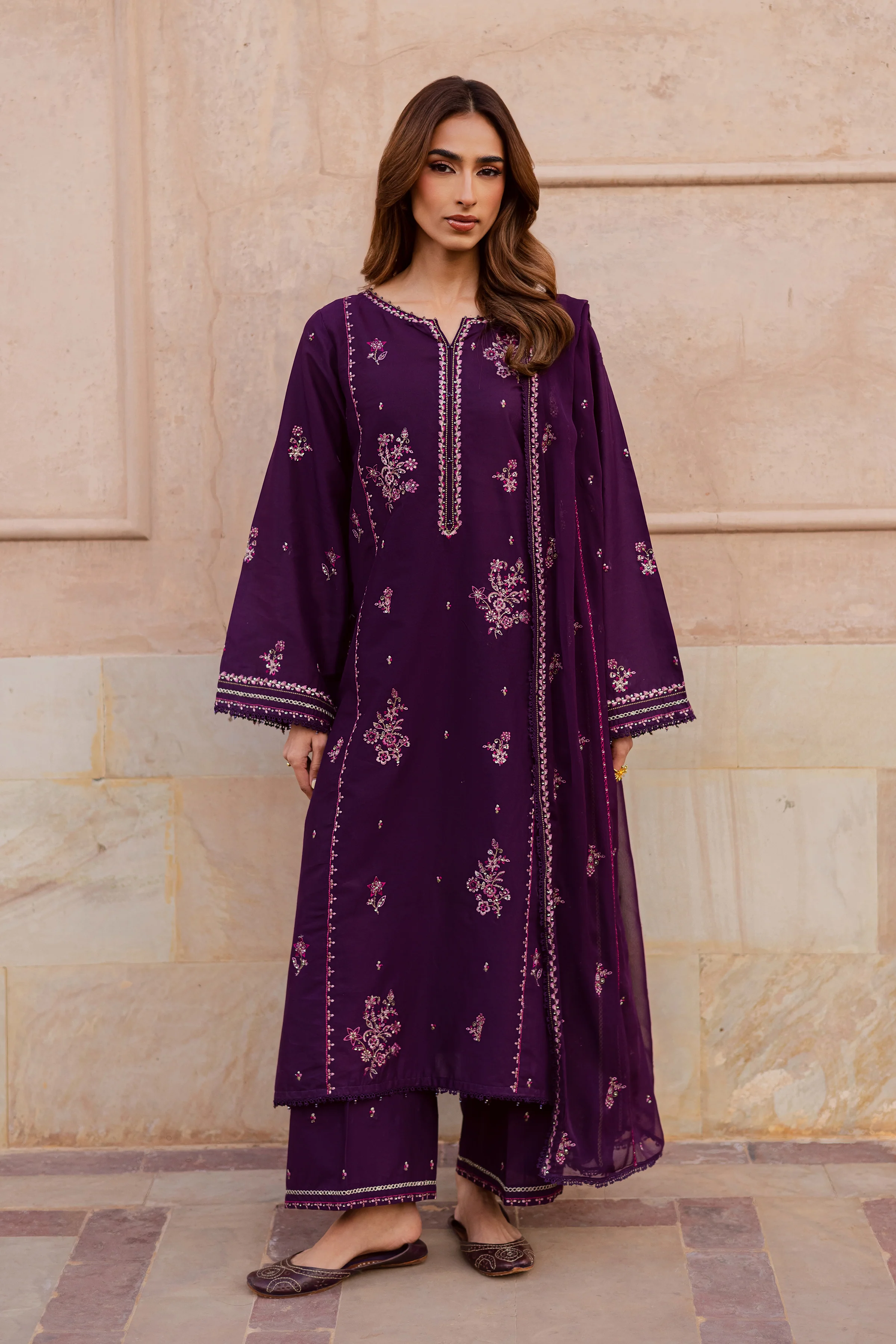Mashayem 3Pc - Festive Embroidered Lawn - Image 7