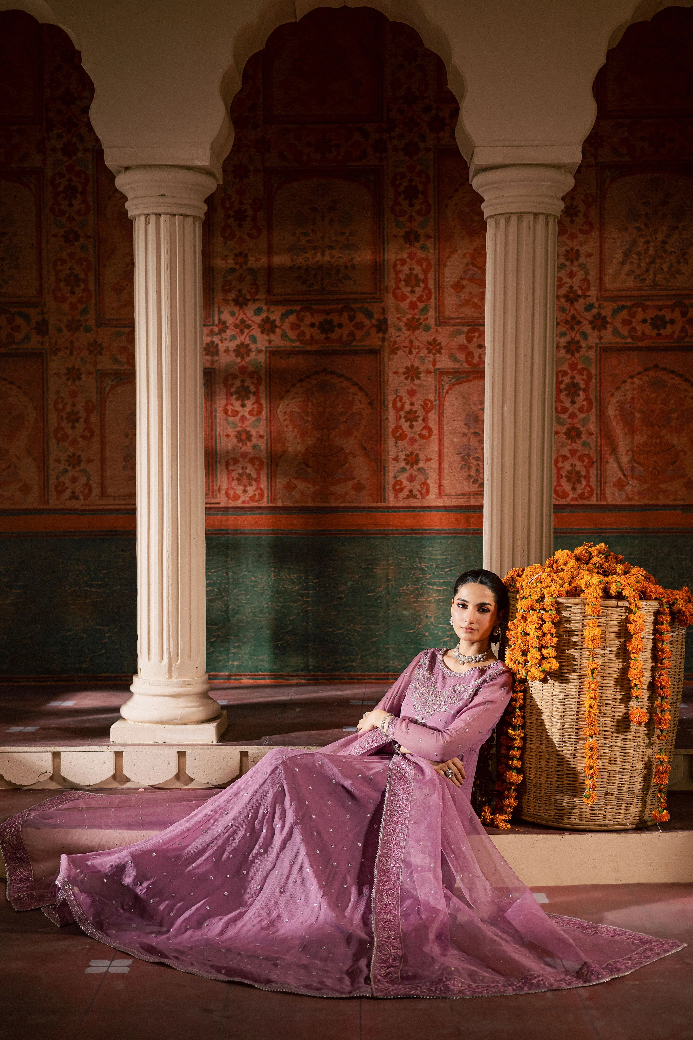 Mauve Muse 3Pc - Chiffon Wedding Frock - Image 4