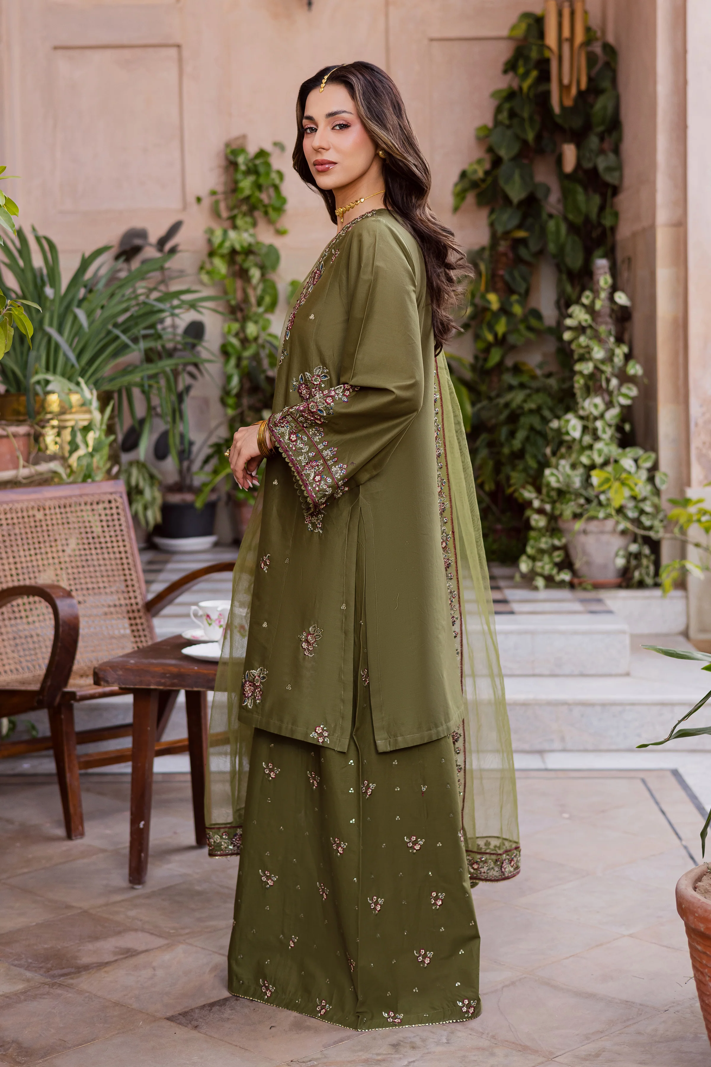 Mehlab 3Pc - Festive Embroidered Lawn - Image 8