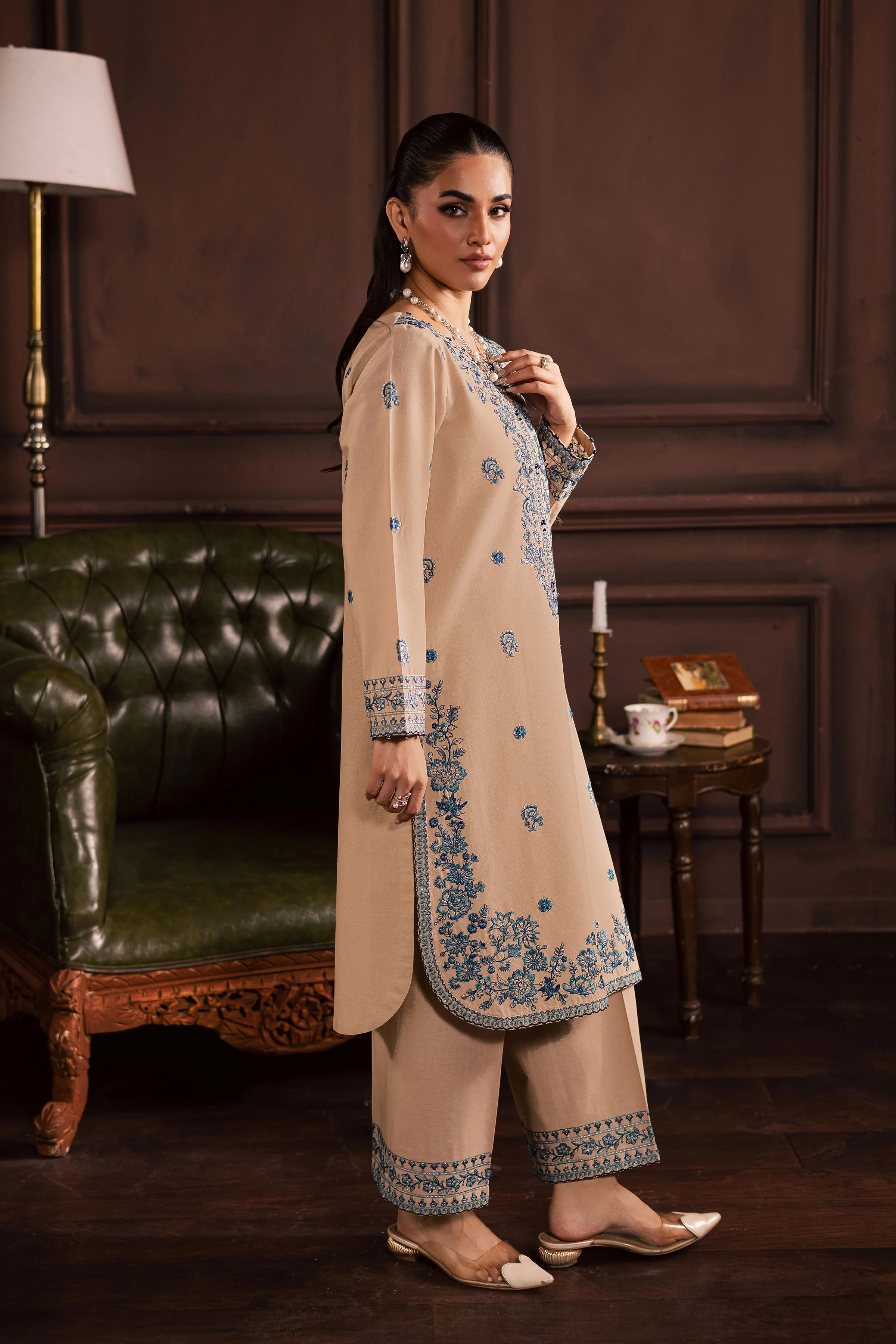 Merry 2Pc - Embroidered Khaddar Dress - Image 7