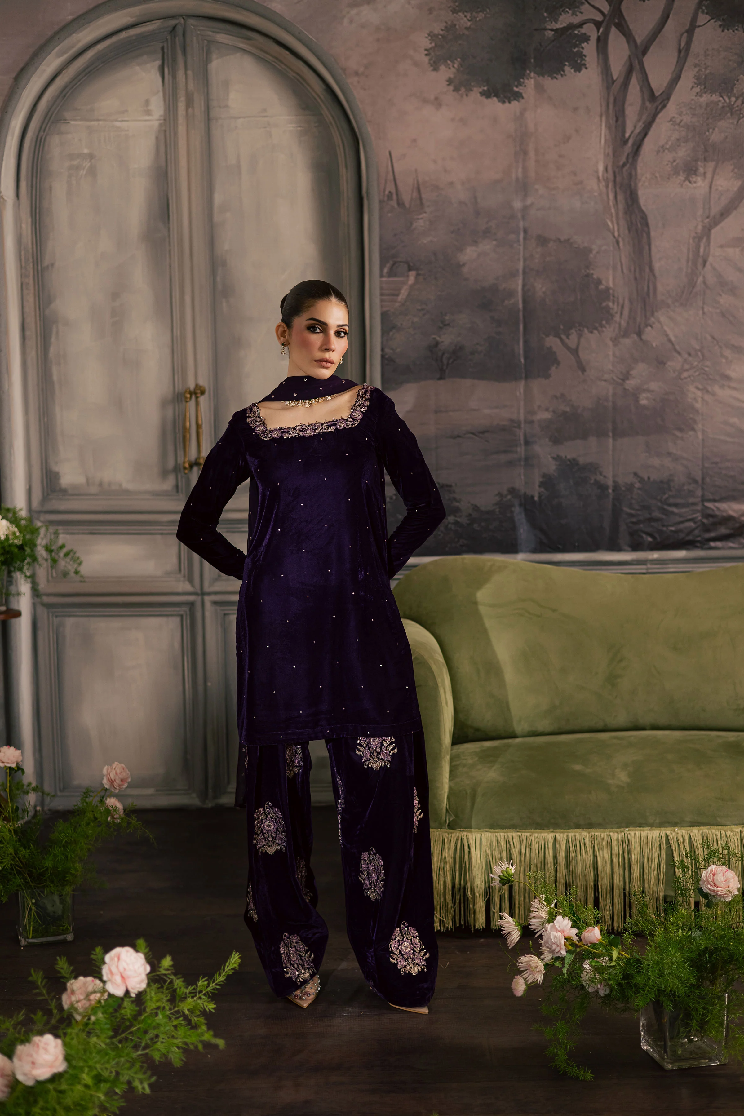 Midnight Purple 3Pc - Velvet Luxe Pret - Image 4