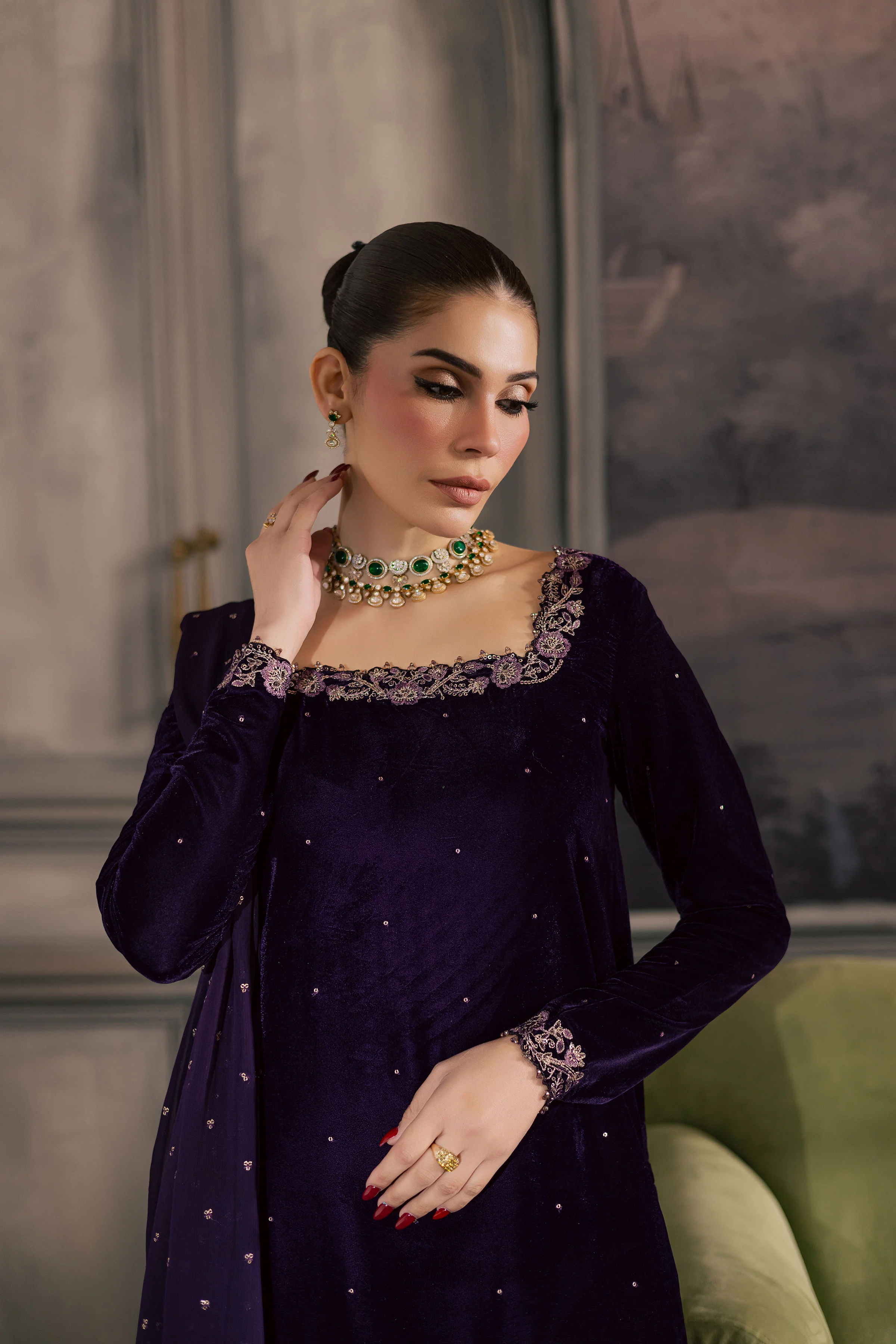 Midnight Purple 3Pc - Velvet Luxe Pret - Image 9
