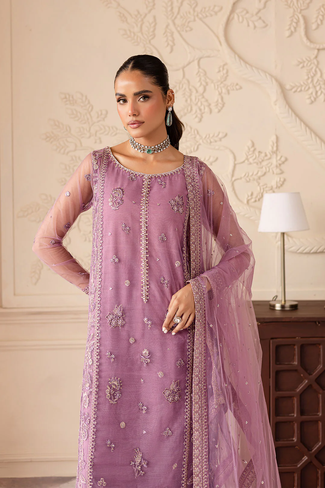 Minara 3Pc - Embroidered Luxe Pret - Image 6