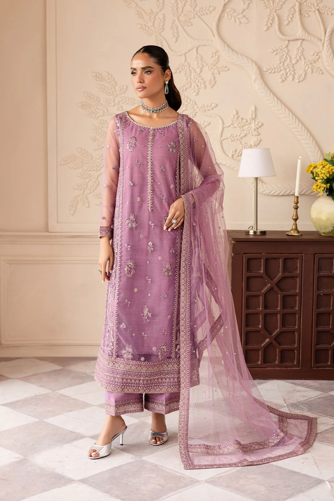 Minara 3Pc - Embroidered Luxe Pret - Image 7