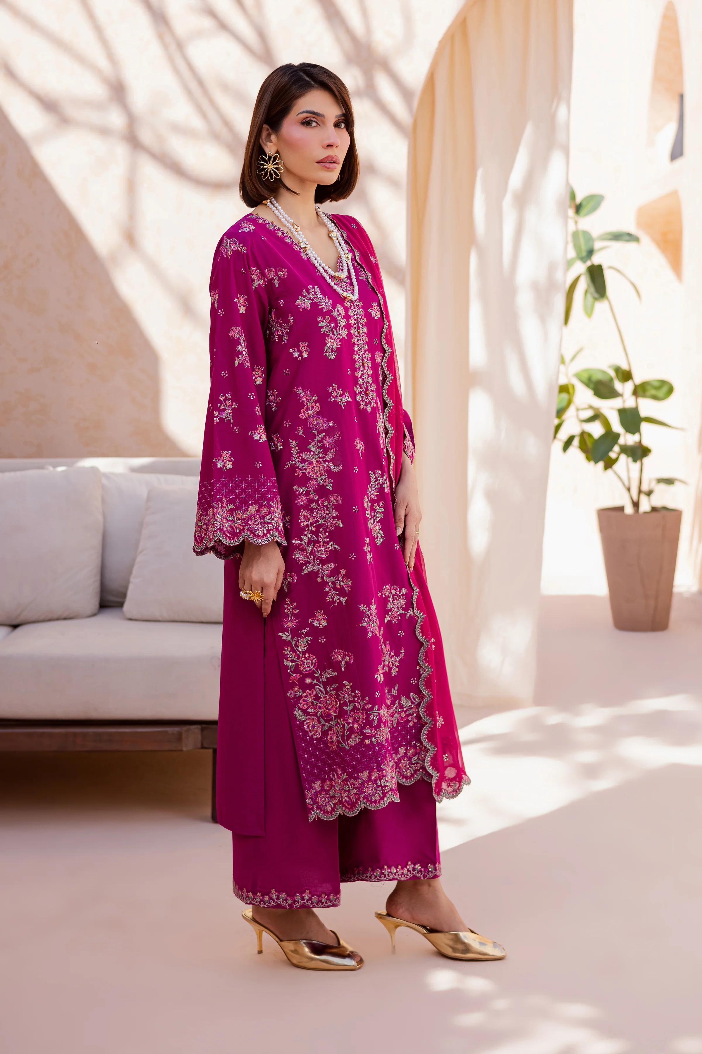 Mirha 3Pc - Festive Embroidered Lawn - Image 5