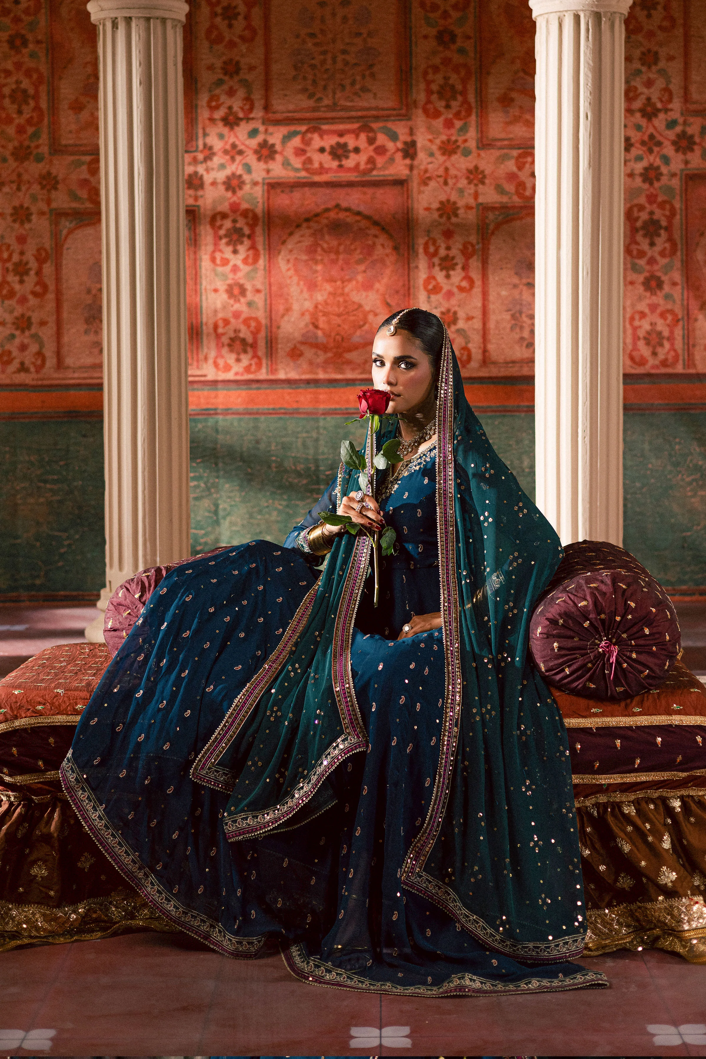 Mor Pankh 3Pc - Chiffon Wedding Frock - Image 6