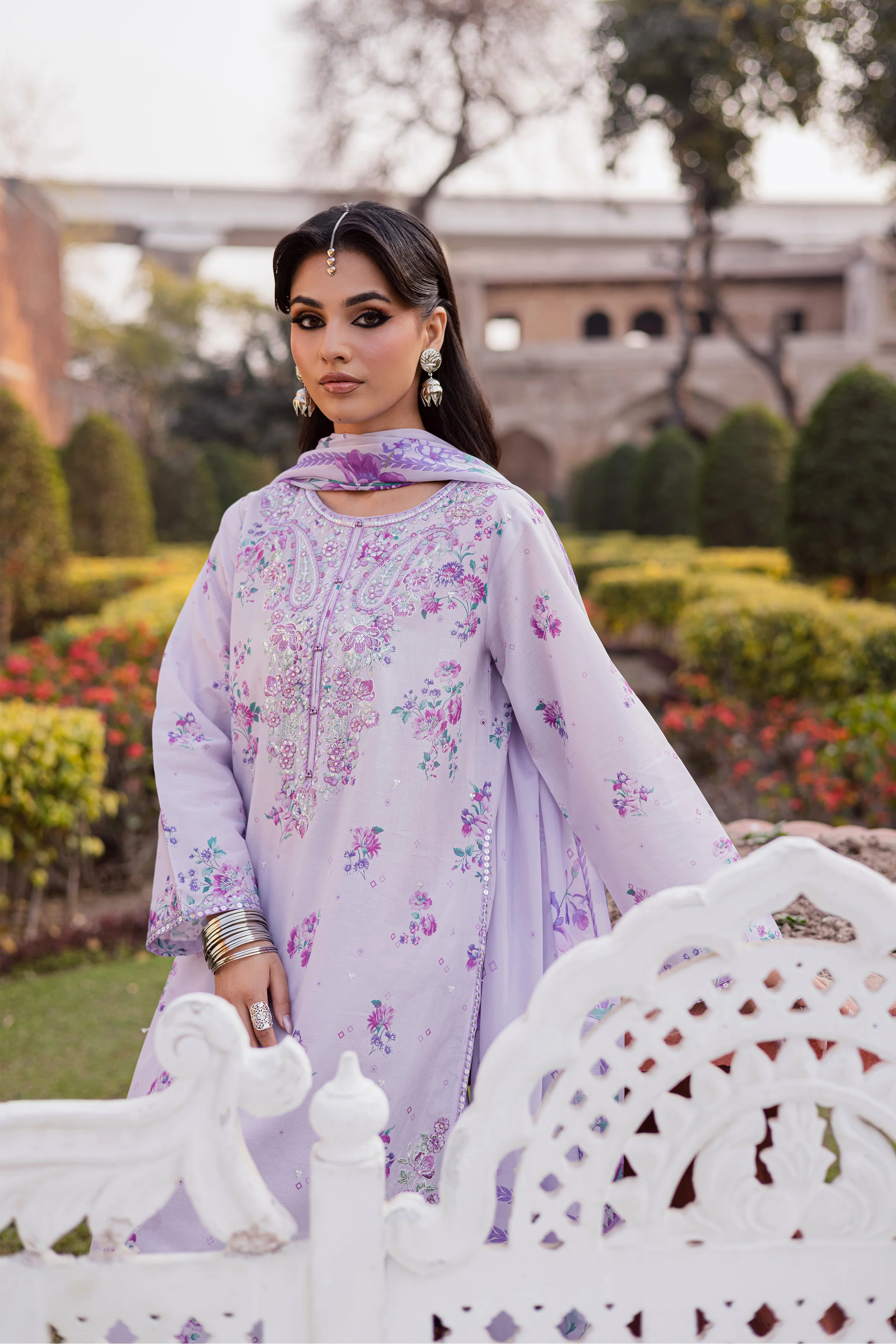 Morticia Lilac 3Pc - Festive Eid Prints - Image 3