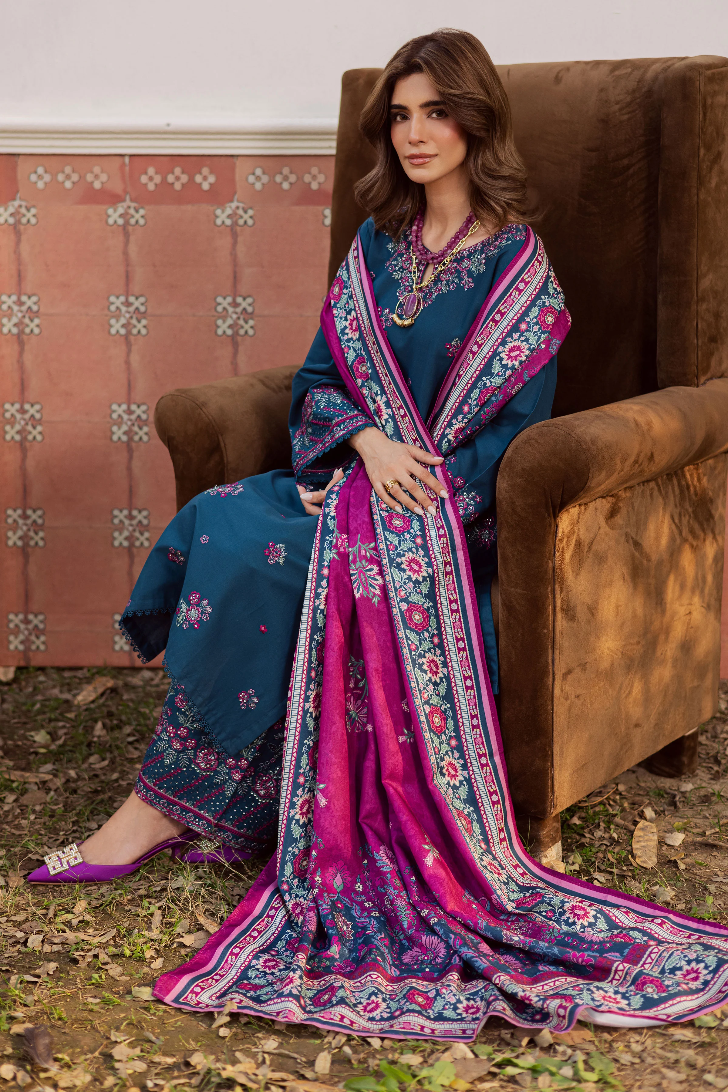 Moscow 3Pc - Embroidered Khaddar Dress - Image 4