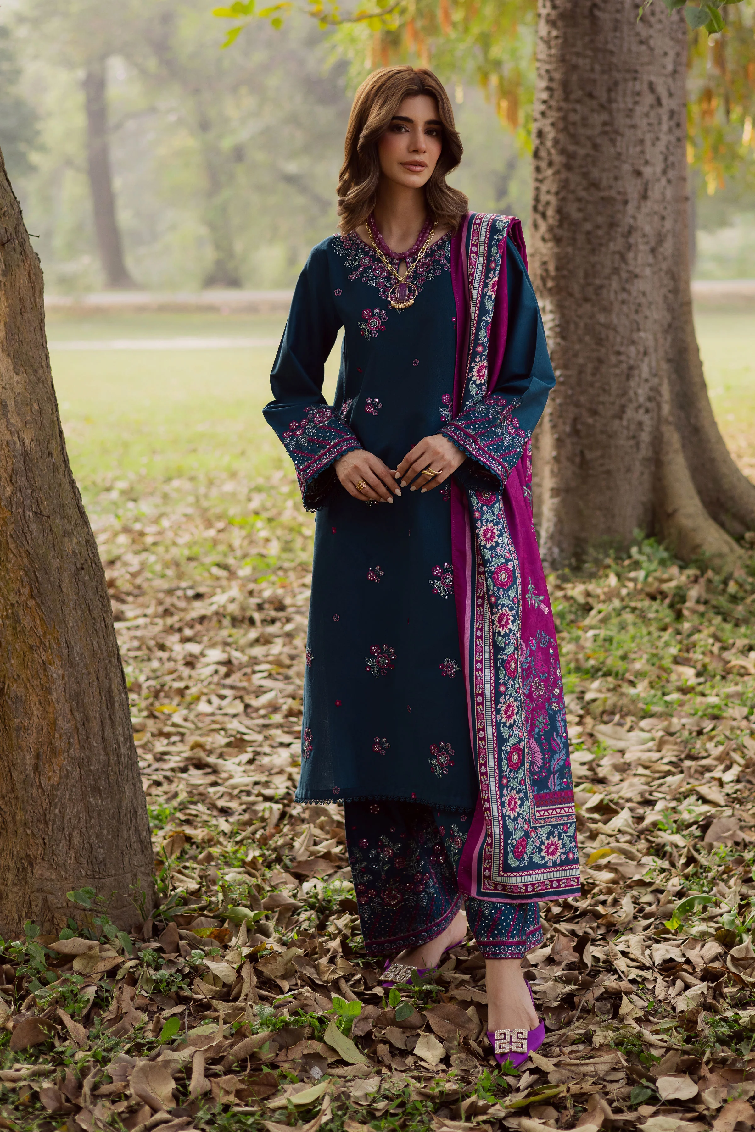 Moscow 3Pc - Embroidered Khaddar Dress - Image 7