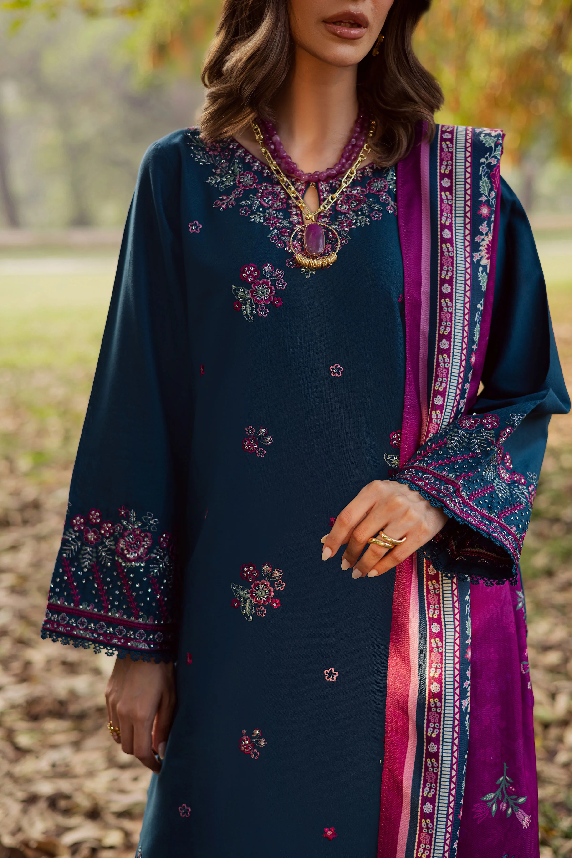 Moscow 3Pc - Embroidered Khaddar Dress - Image 8