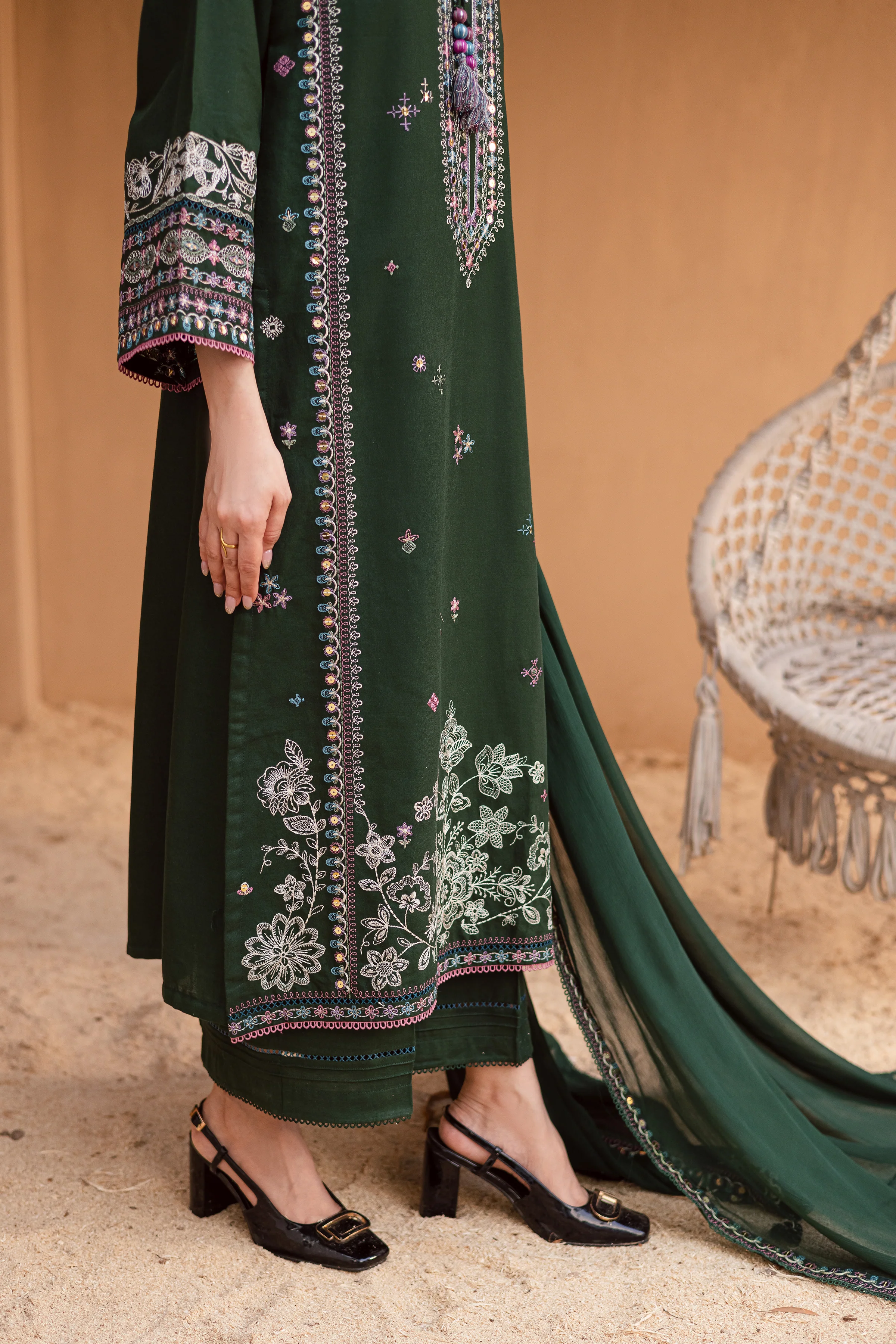 Mosswood 3Pc - Embroidered Khaddar Dress - Image 8
