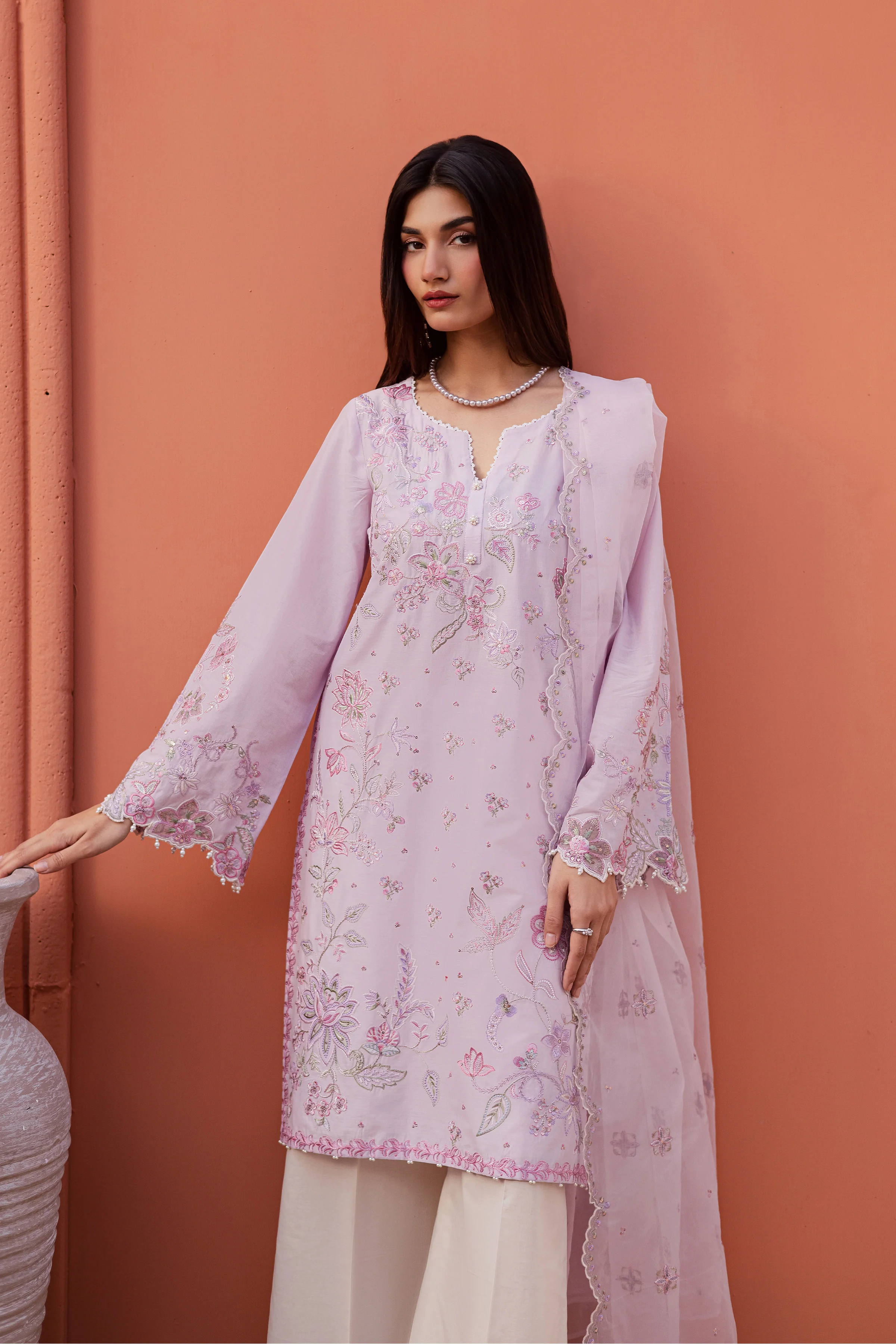 Nysa 3Pc - Festive Embroidered Lawn - Image 3