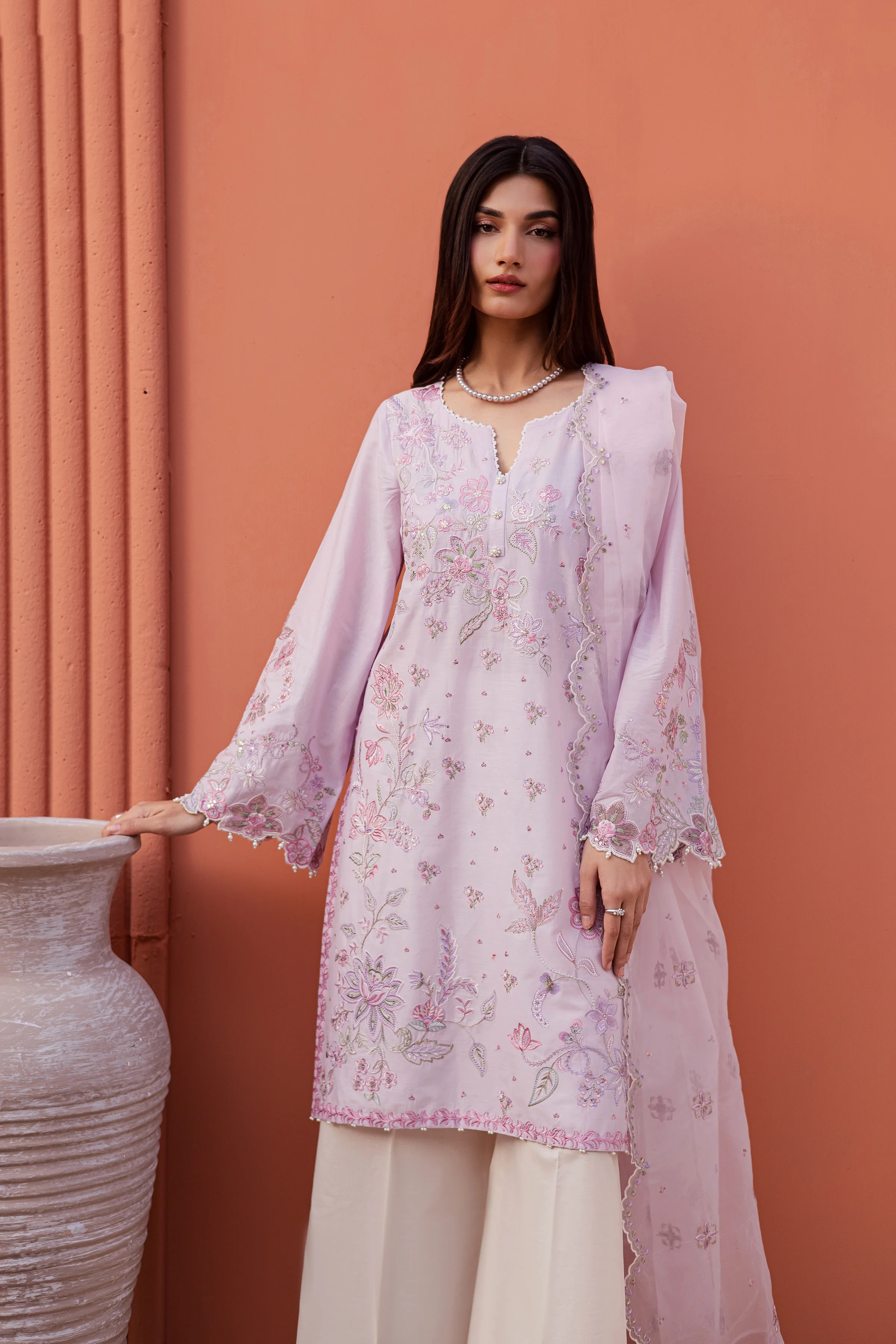 Nysa 3Pc - Festive Embroidered Lawn - Image 5