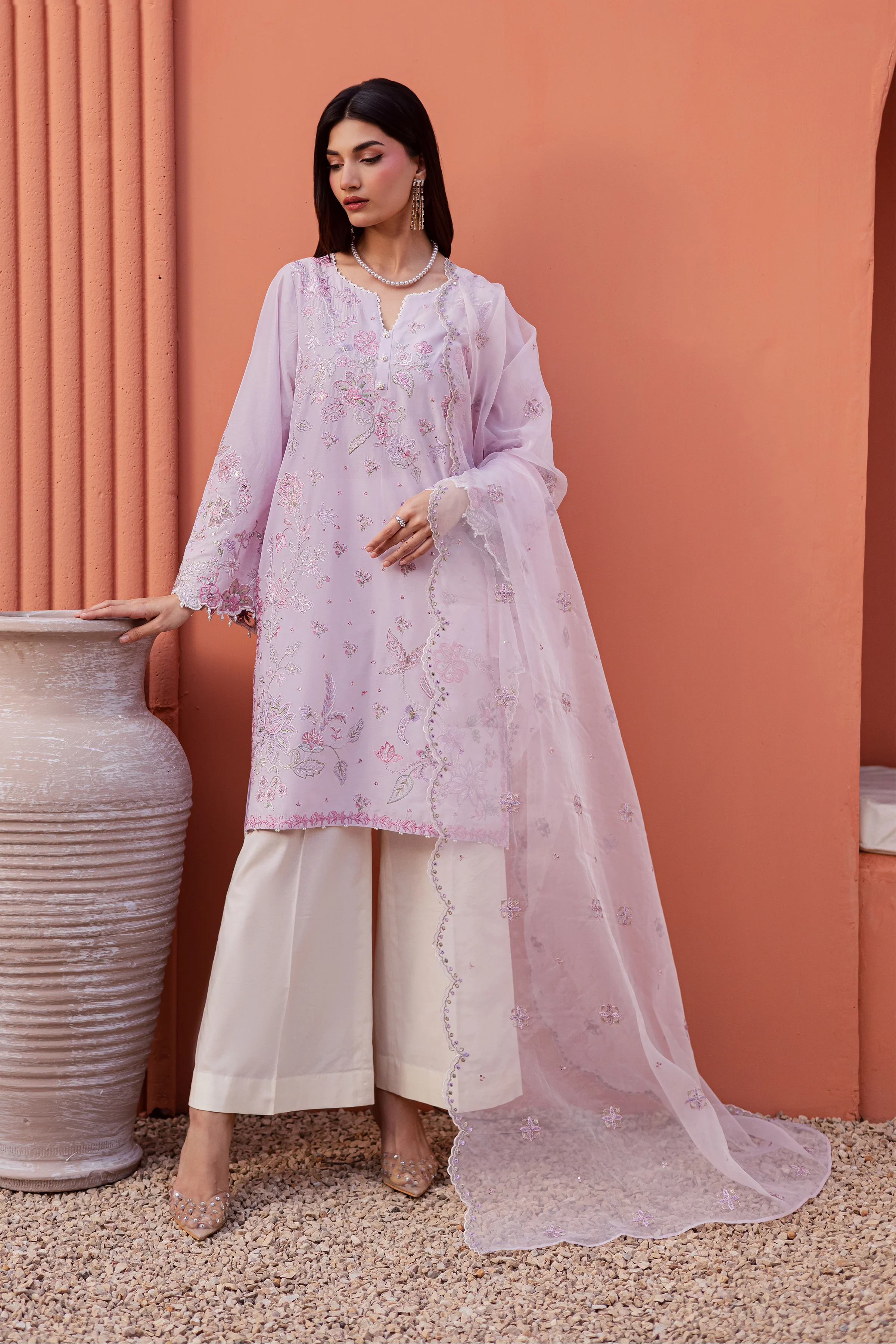 Nysa 3Pc - Festive Embroidered Lawn - Image 8