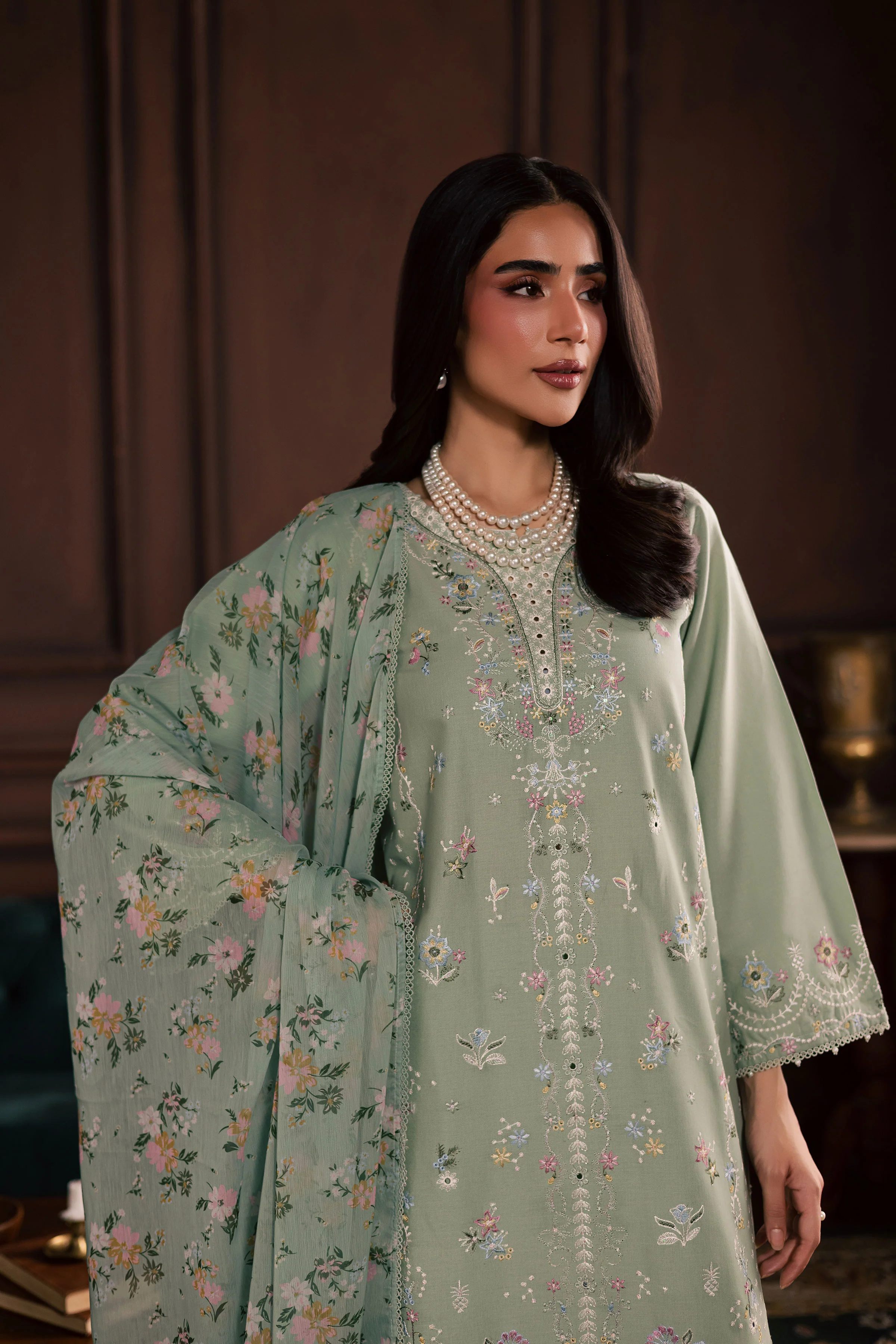 October 3Pc - Embroidered Khaddar Dress - Image 4